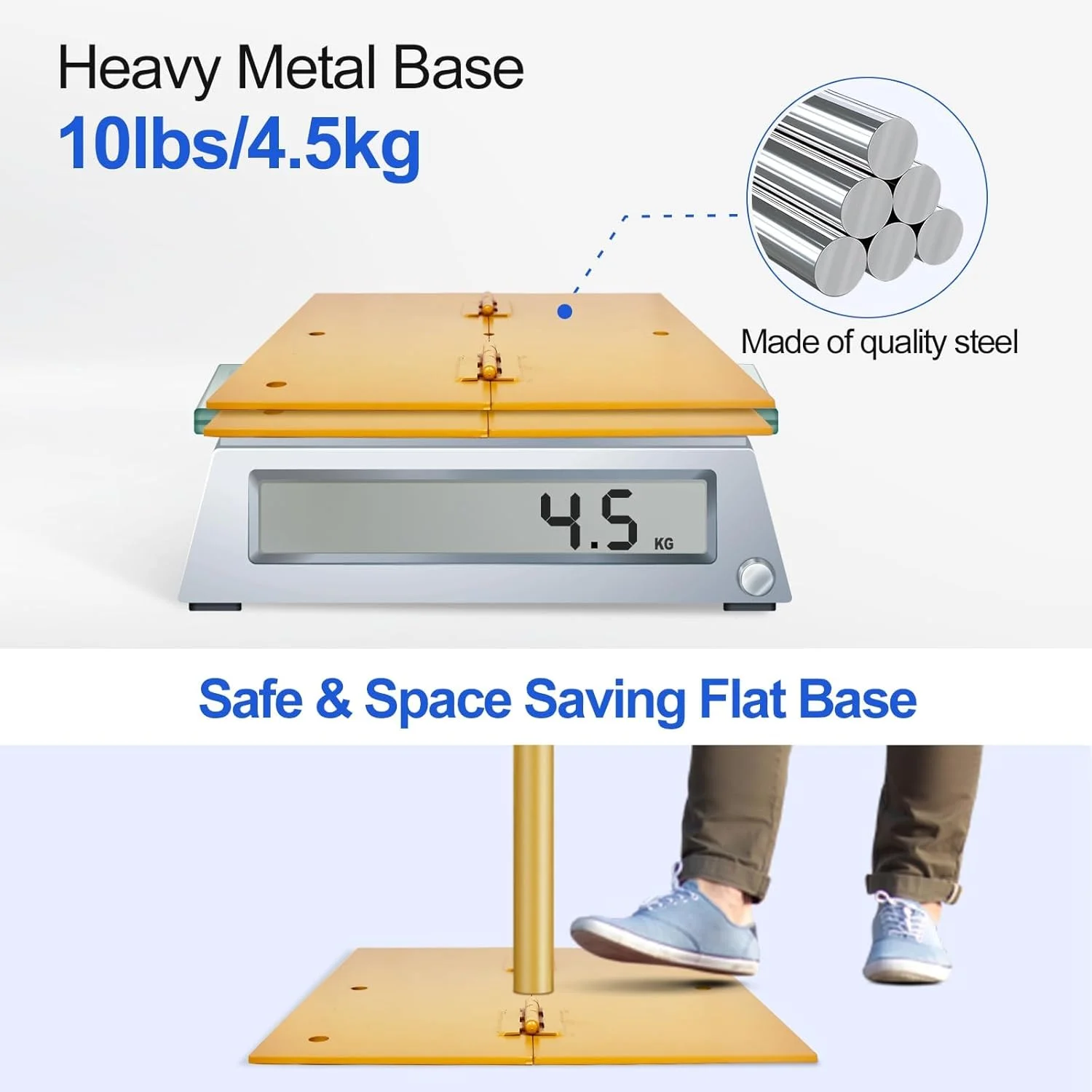 پایه پس زمینه سنگین EMART، 2x3 متر، سیستم پشتیبانی پس زمینه قابل تنظیم با پایه فولادی برای عکاسی، استودیو عکس و فیلم، مهمانی ها، عروسی - طلایی