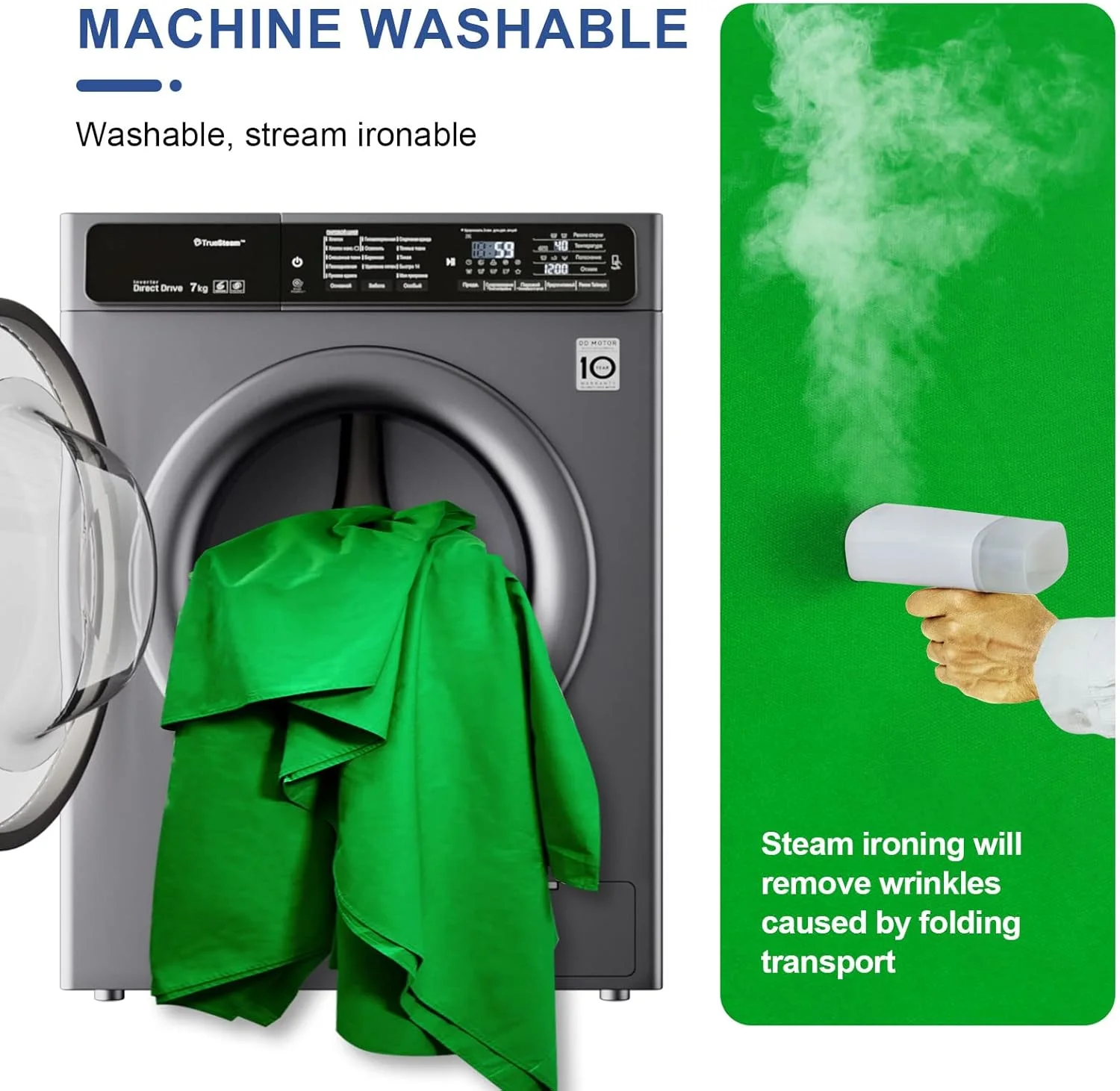 پرده سبز کروماکی ایمارت 3x3.6 متری، پارچه پس زمینه عکاسی، مناسب استودیو، عکسبرداری، پخش زنده و زوم، به همراه 4 گیره پس زمینه پرده سبز کروماکی ایمارت 3x3.6 متری، پارچه پس زمینه عکاسی، مناسب استودیو، عکسبرداری، پخش زنده و زوم، به همراه 4 گیره پس زمینه