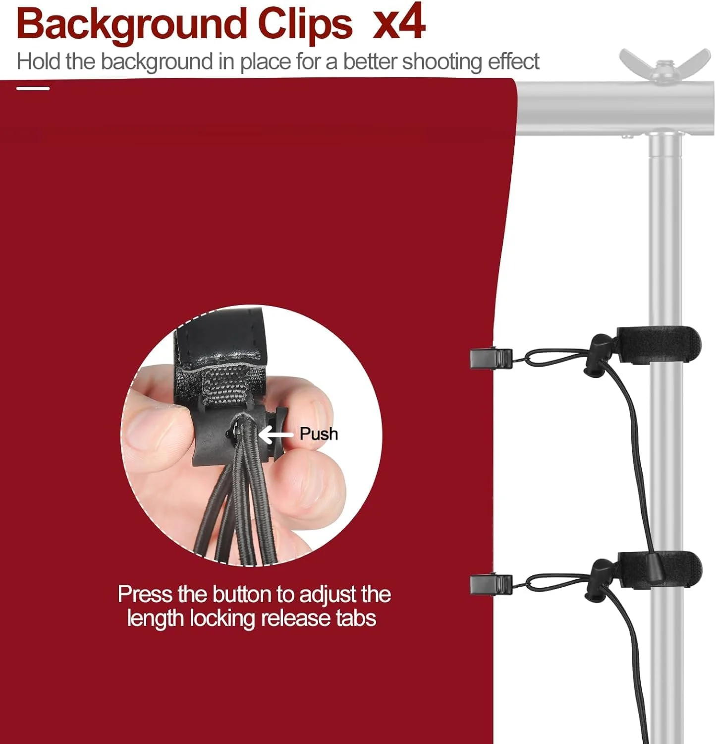 EMART Photo Red Backdrop Curtain, 6 x 9 ft Photography Red Background Fabric Cloth, Back Drops Pack for Photoshoot Party Birthday Events