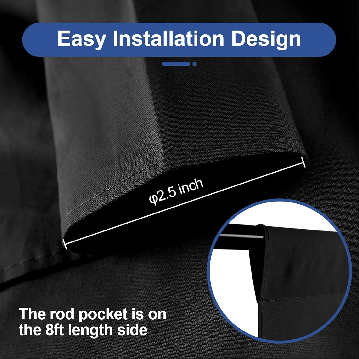 پس زمینه مشکی EMART ابعاد 2.4x3 متر، پرده پس زمینه عکس برای عکاسی، پارچه پس زمینه برای مهمانی ها، پرده، ورق پارچه پلی استر برای استودیو فیلمبرداری و عکاسی پرتره