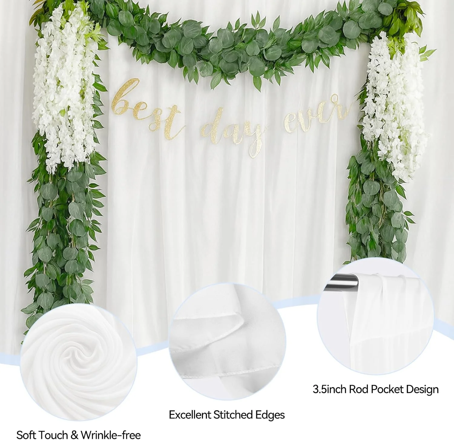 پرده پس زمینه بژ ایمارت، 1.5x3 متر، پارچه حریر برای تزئینات صحنه عروسی و مهمانی ها، پارچه پس زمینه نرم و لطیف برای عکاسی جشن تولد و نوزاد