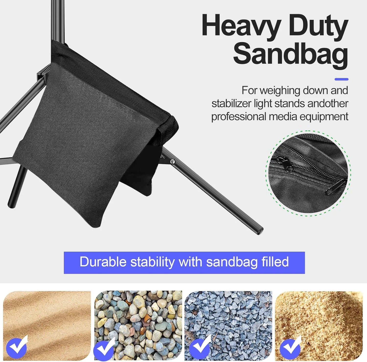 پس زمینه مشکی ایمارت با پایه، پرده عکاسی 1.5x2 متری (5x7 فوت) با کیت پشتیبانی پس زمینه 2x2 متری (6.5x6.5) برای استودیوی عکس و فیلم، شامل 6 گیره فنری و 1 کیسه شن