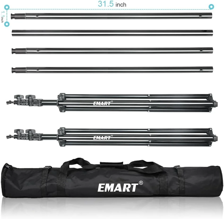 EMART Photo Video Studio Backdrop Stand, 9x10ft (2.8x3m) Heavy Duty Adjustable Photography Muslin Background Support System Kit