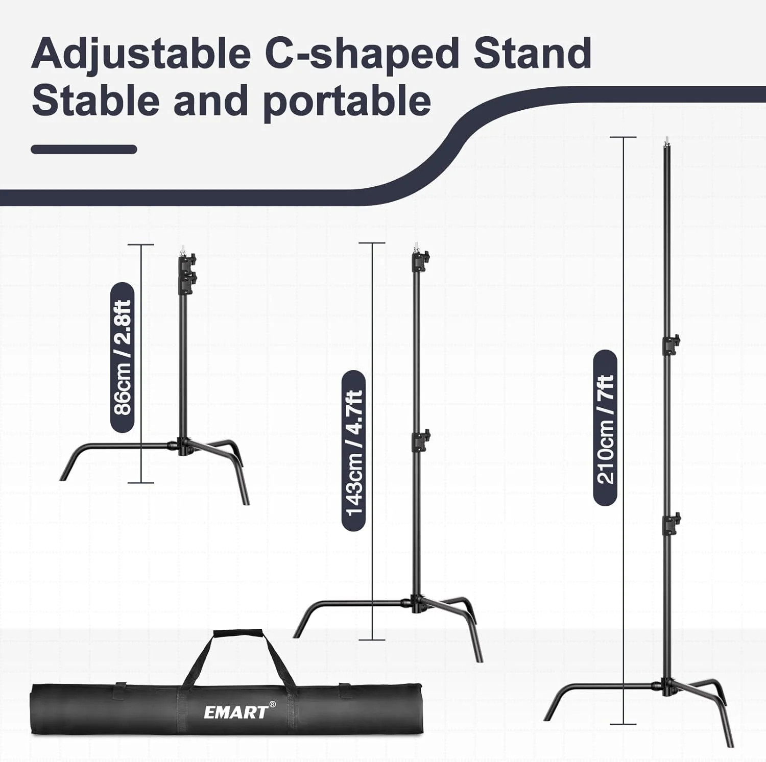 کیت پس زمینه پرده سبز EMART، پس زمینه پرده سبز استودیوی عکس و فیلم 7 * 10 فوت با پایه، گیره های فنری، کیف حمل و کیسه های شن برای عکاسی و استریم