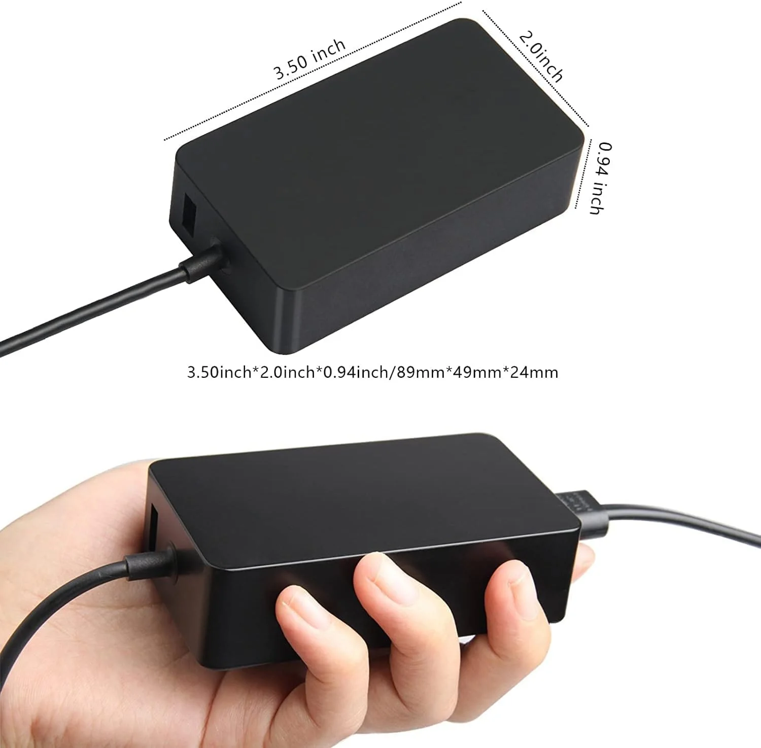 شارژر قابل حمل 48 واتی 12 ولت 3.6 آمپر برای تبلت های مایکروسافت Surface Pro 2، Surface Pro 1 و Surface RT، تبلت ویندوز 8 مدل 1536 (با شارژ USB 5 ولت/1 آمپر و سیم برق 6 فوتی) شارژر قابل حمل 48 واتی 12 ولت 3.6 آمپر برای تبلت های مایکروسافت Surface Pro 2، Surface Pro 1 و Surface RT، تبلت ویندوز 8 مدل 1536 (با شارژ USB 5 ولت/1 آمپر و سیم برق 6 فوتی)