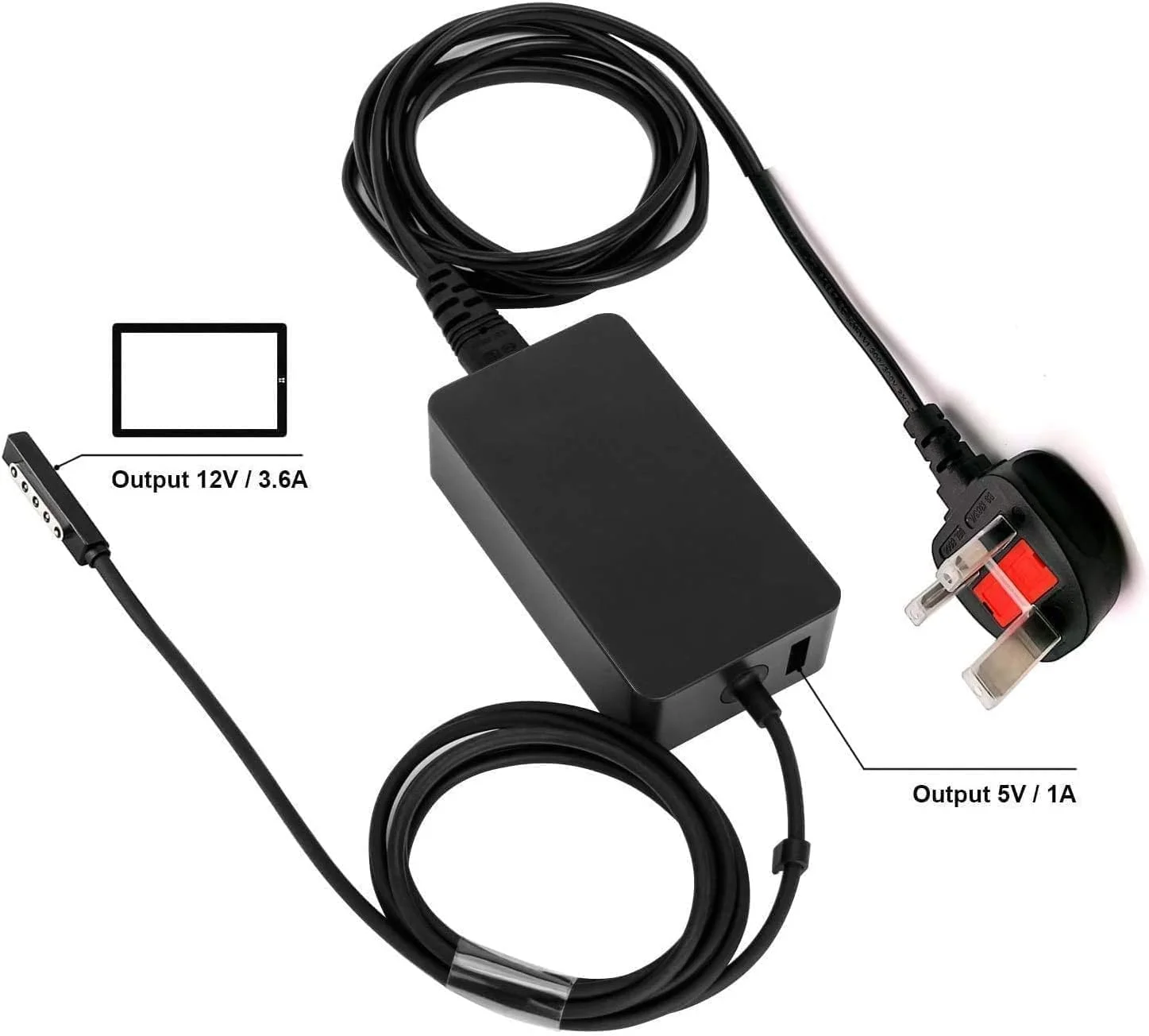 شارژر سازگار جدید ecom Surface Pro 2، آداپتور برق 12V/3.6A سازگار با Microsoft Surface Pro 2، Surface Pro و Surface RT، تبلت Surface 2 شارژر سازگار جدید ecom Surface Pro 2، آداپتور برق 12V/3.6A سازگار با Microsoft Surface Pro 2، Surface Pro و Surface RT، تبلت Surface 2