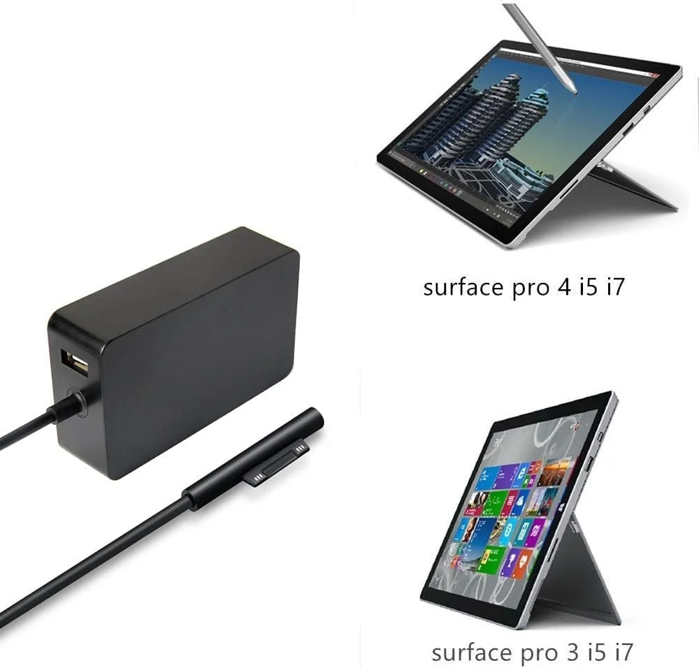 شارژر ACJADL Surface Pro 3/4/5/6، آداپتور شارژر جایگزین 12V/2.58A سازگار با تبلت های Microsoft Surface Pro 3، Surface Pro 4 و Surface Pro 5 Pro 6