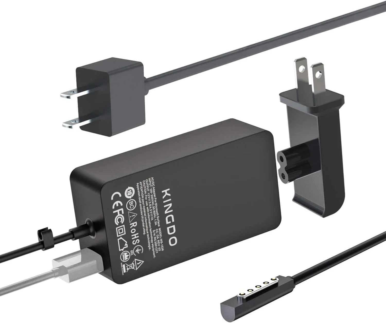 آداپتور برق سرفیس KINGDO 48W 12V 3.6A برای تبلت های Microsoft Surface Pro 2، Surface Pro 1 و Surface RT به همراه کابل برق 1.8 متری و کیف نگهداری
