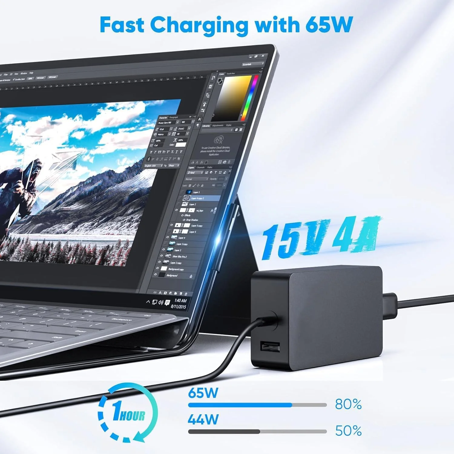 شارژر 65 واتی سرفیس پرو برای Microsoft Surface Pro 9, 8, 7+, 7, 6, 5, 4, 3, X، ویندوز Surface Laptop 5, 4, 3, 2, 1، تبلت Surface Go، Surface Book 3, 2, 1، پشتیبانی از 44W, 36W شارژر 65 واتی سرفیس پرو برای Microsoft Surface Pro 9, 8, 7+, 7, 6, 5, 4, 3, X، ویندوز Surface Laptop 5, 4, 3, 2, 1، تبلت Surface Go، Surface Book 3, 2, 1، پشتیبانی از 44W, 36W