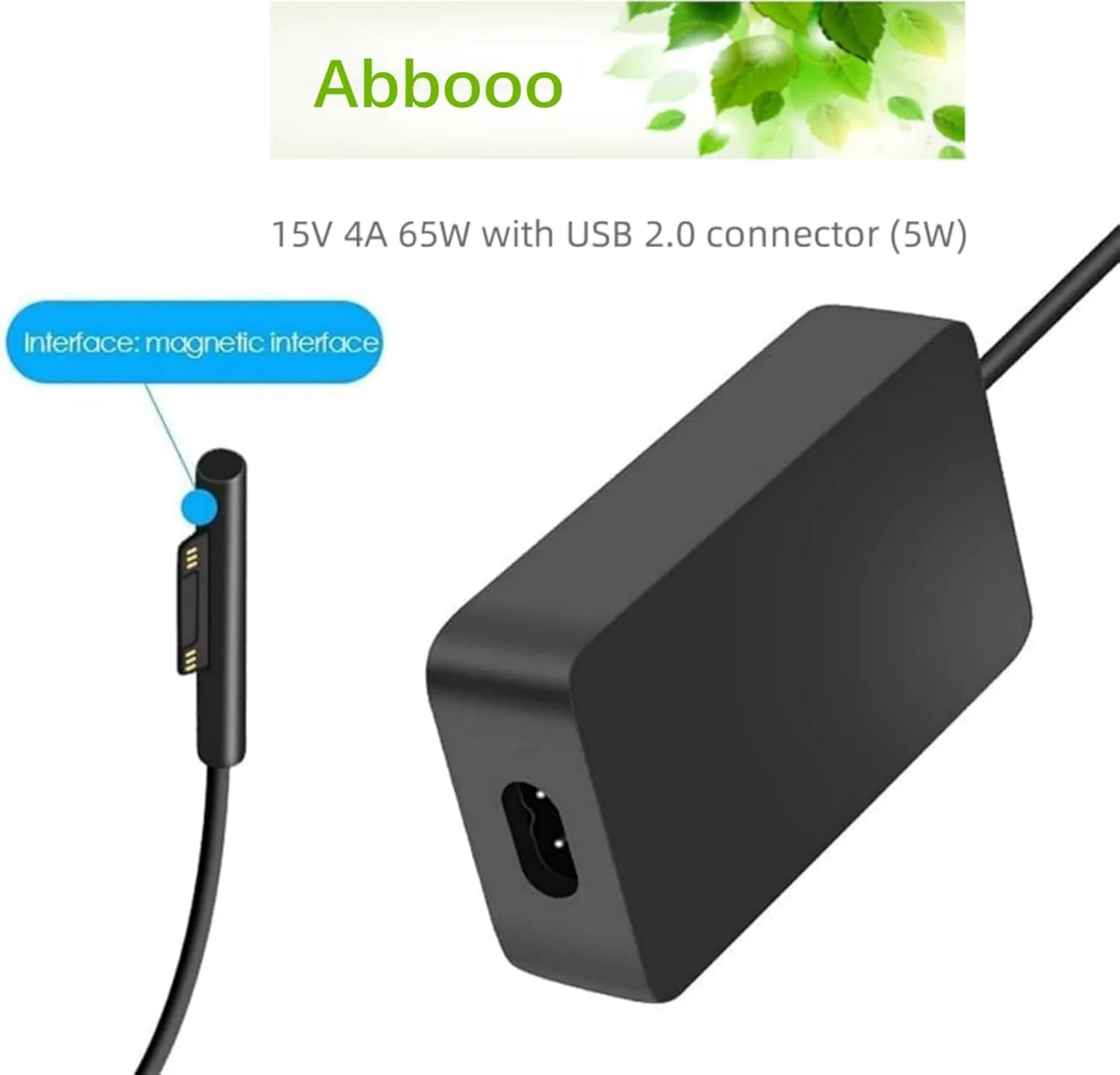 شارژر 65 واتی برای Microsoft Surface Pro 11، 10، 9، 8، 7+، Surface Laptop 6-4، تبلت Surface Go، Surface Book 3، 2، 1، Windows Surface 7، 6، 5، 4، 3، 2، 1، 1769، 1736، 1800 آداپتور منبع تغذیه