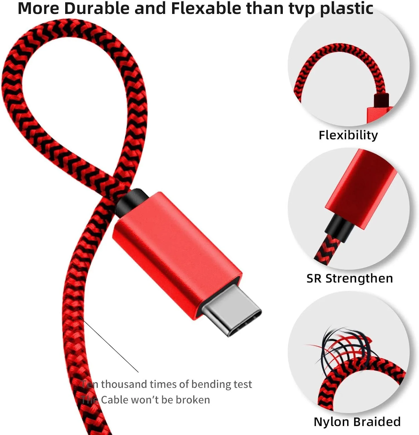 کابل شارژ USB-C به Surface Connect با روکش نایلونی بافته شده Sisyphy (قرمز 1.8 متری)، نیازمند شارژر USB-C با توان 45 وات 15 ولت/3 آمپر PD، سازگار با Microsoft Surface Pro 7/6/5/4/3 Go 3/2/1 Laptop