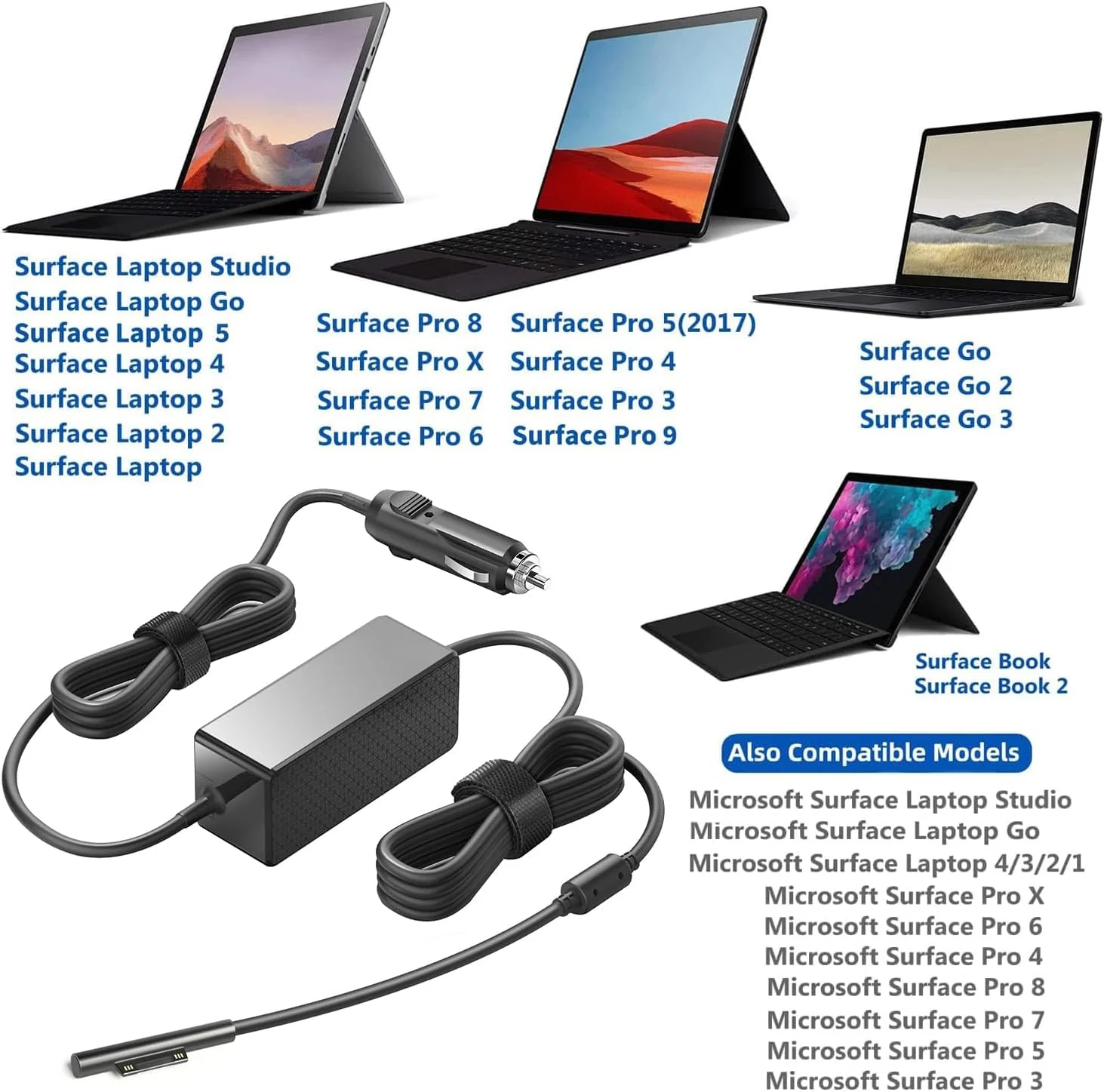 شارژر فندکی 100 واتی TAIFU DC 15V برای Microsoft Surface Pro 9 8 7 7+ 6 5 4 3، Surface Laptop 5 4 3 2 1، Surface Go 3 2 1، Surface Book 3 2 1، Surface Studio 2 1، Surface Hub 2S شارژر فندکی 100 واتی TAIFU DC 15V برای Microsoft Surface Pro 9 8 7 7+ 6 5 4 3، Surface Laptop 5 4 3 2 1، Surface Go 3 2 1، Surface Book 3 2 1، Surface Studio 2 1، Surface Hub 2S