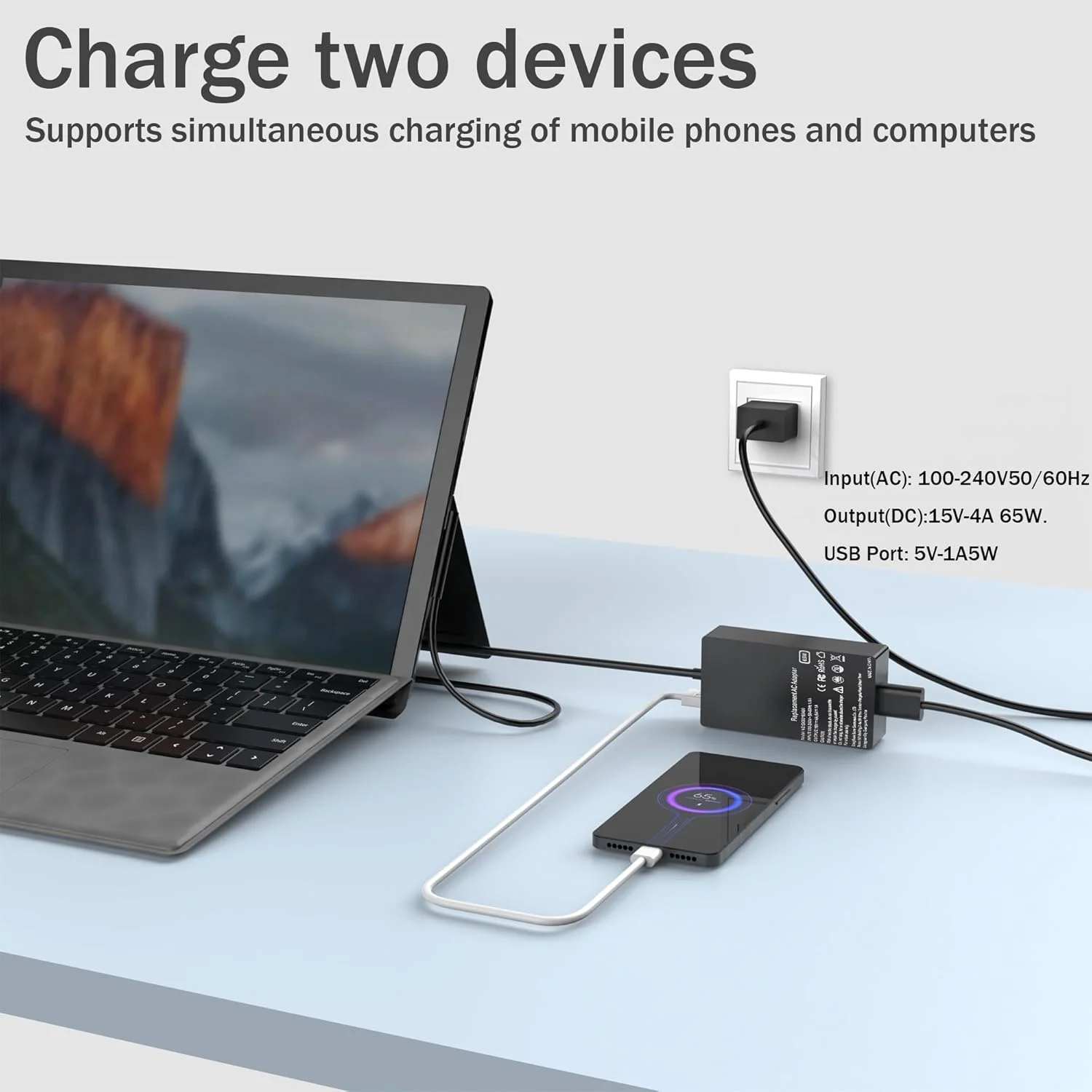 شارژر 65 واتی سرفیس پرو برای Microsoft Surface Pro 9 8 7+ 7 6 5 4 3، Surface Go/Book 3 2 1، Windows Surface Laptop 6 5 4 3 2 1، سیم برق شارژر تبلت با پورت شارژ USB 5V 1A LED 44W 36W 24W شارژر 65 واتی سرفیس پرو برای Microsoft Surface Pro 9 8 7+ 7 6 5 4 3، Surface Go/Book 3 2 1، Windows Surface Laptop 6 5 4 3 2 1، سیم برق شارژر تبلت با پورت شارژ USB 5V 1A LED 44W 36W 24W