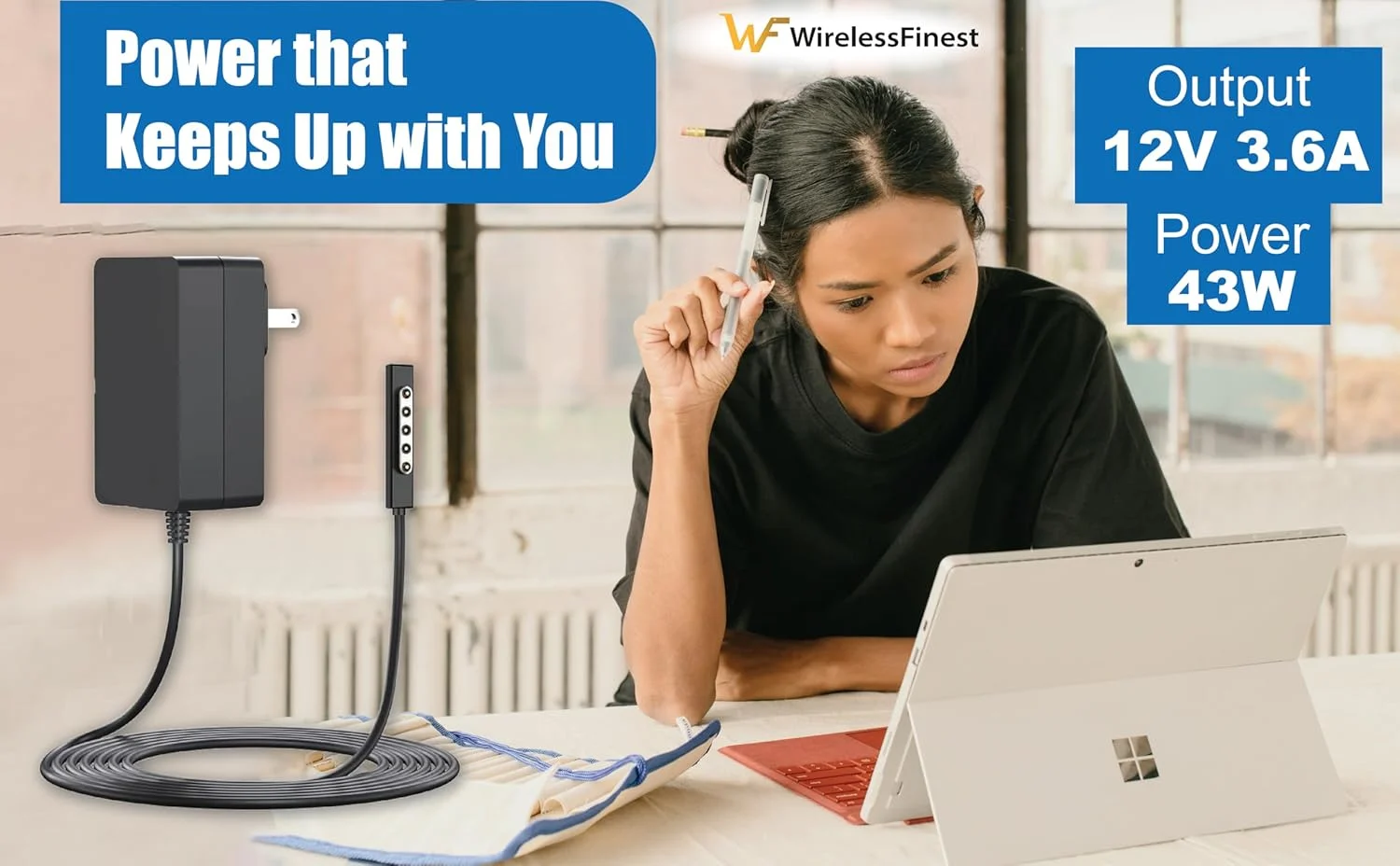 شارژر دیواری خانگی WirelessFinest جایگزین آداپتور برق تبلت های مایکروسافت Surface 2 RT Pro 1 2 شارژر دیواری خانگی WirelessFinest جایگزین آداپتور برق تبلت های مایکروسافت Surface 2 RT Pro 1 2