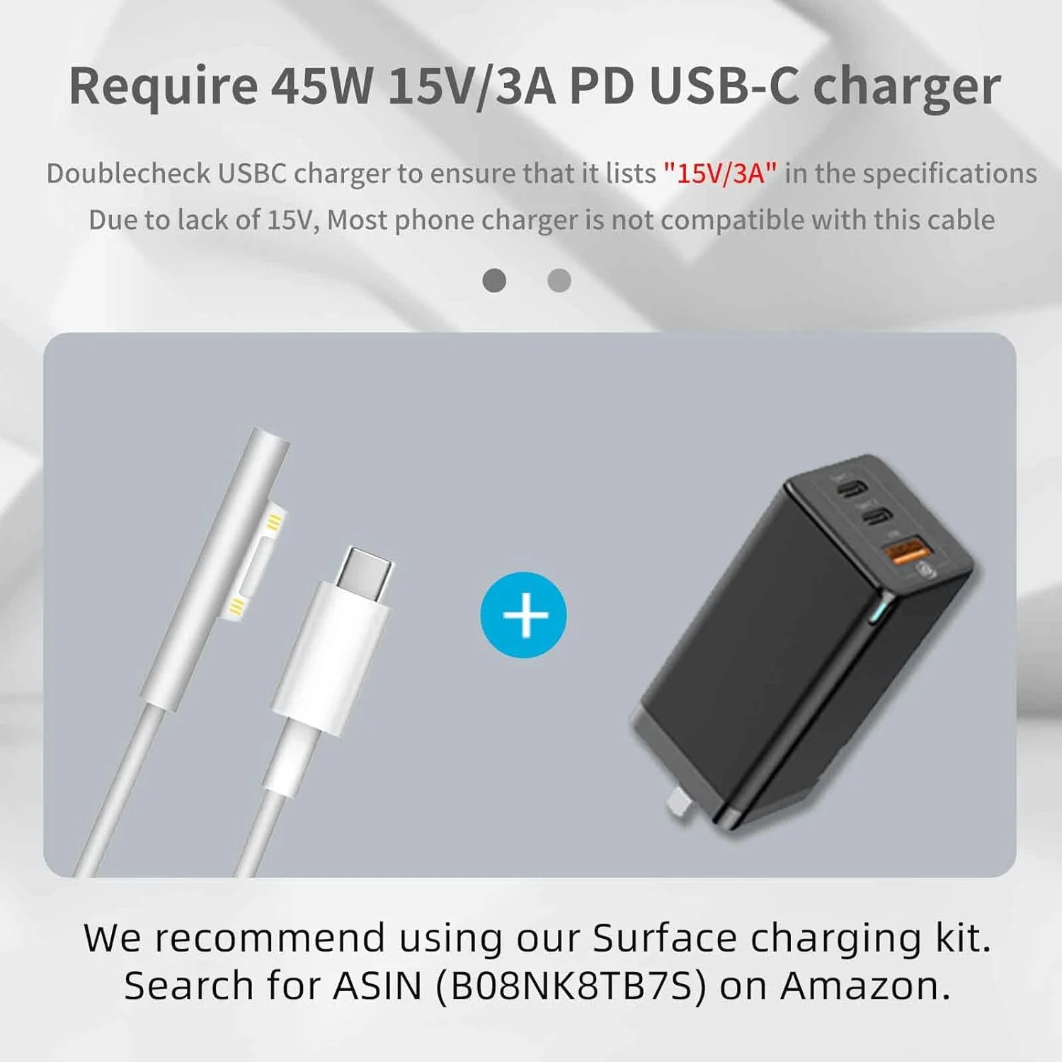 کابل شارژ Surface Connect به USB-C سیسفی (سفید 1.8 متری)، سازگار با Microsoft Surface Pro 11/10/9/4/7/6/5/4/3 Go4/3/2/1 Laptop7/6/3/2/1، کار با شارژر 45W 15V3A USBC کابل شارژ Surface Connect به USB-C سیسفی (سفید 1.8 متری)، سازگار با Microsoft Surface Pro 11/10/9/4/7/6/5/4/3 Go4/3/2/1 Laptop7/6/3/2/1، کار با شارژر 45W 15V3A USBC