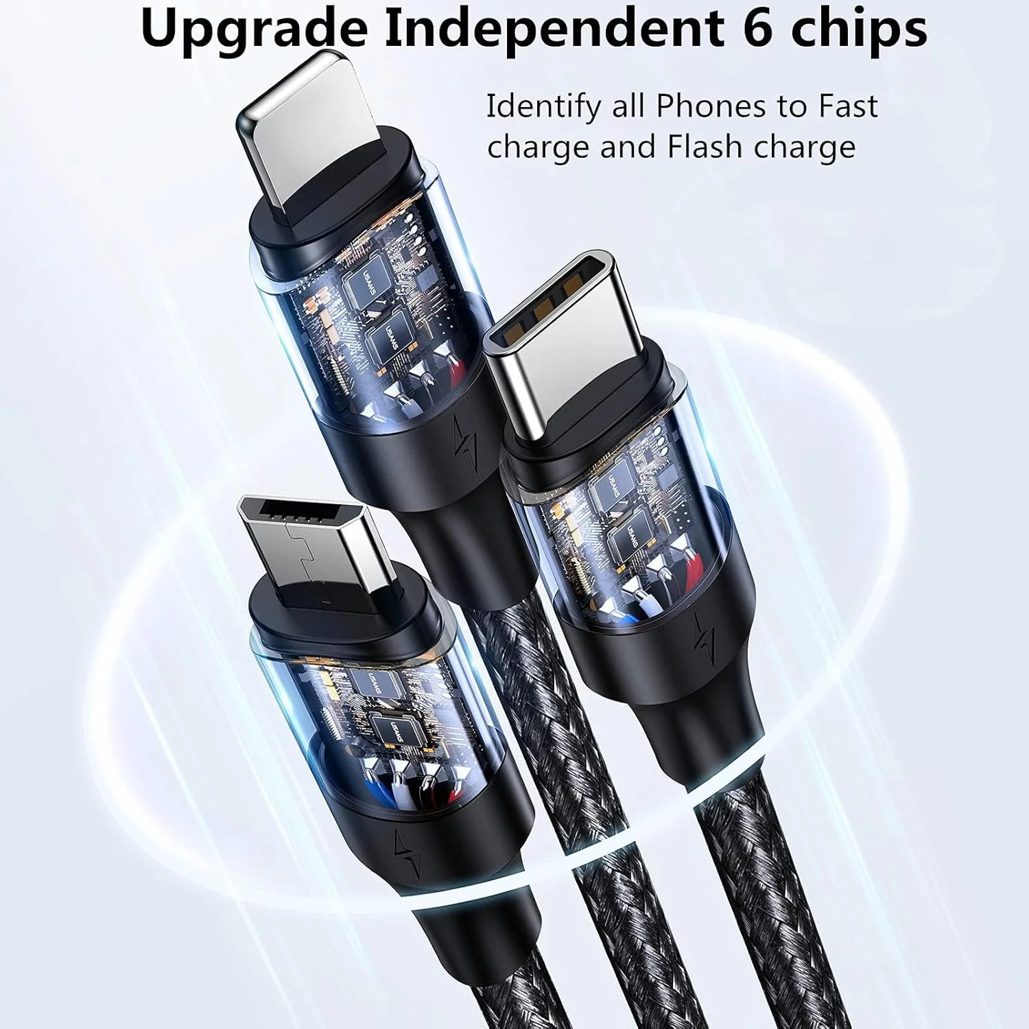 کابل شارژ چند منظوره 100 واتی USB C به همراه QC 5A 2 در 1 USB A به پورت PD نوع C و سیم شارژ سریع بافته شده 3 در 1، با کانکتورهای Type C/Micro، آداپتور شارژر همگام سازی جهانی برای لپ تاپ/تبلت/تلفن کابل شارژ چند منظوره 100 واتی USB C به همراه QC 5A 2 در 1 USB A به پورت PD نوع C و سیم شارژ سریع بافته شده 3 در 1، با کانکتورهای Type C/Micro، آداپتور شارژر همگام سازی جهانی برای لپ تاپ/تبلت/تلفن