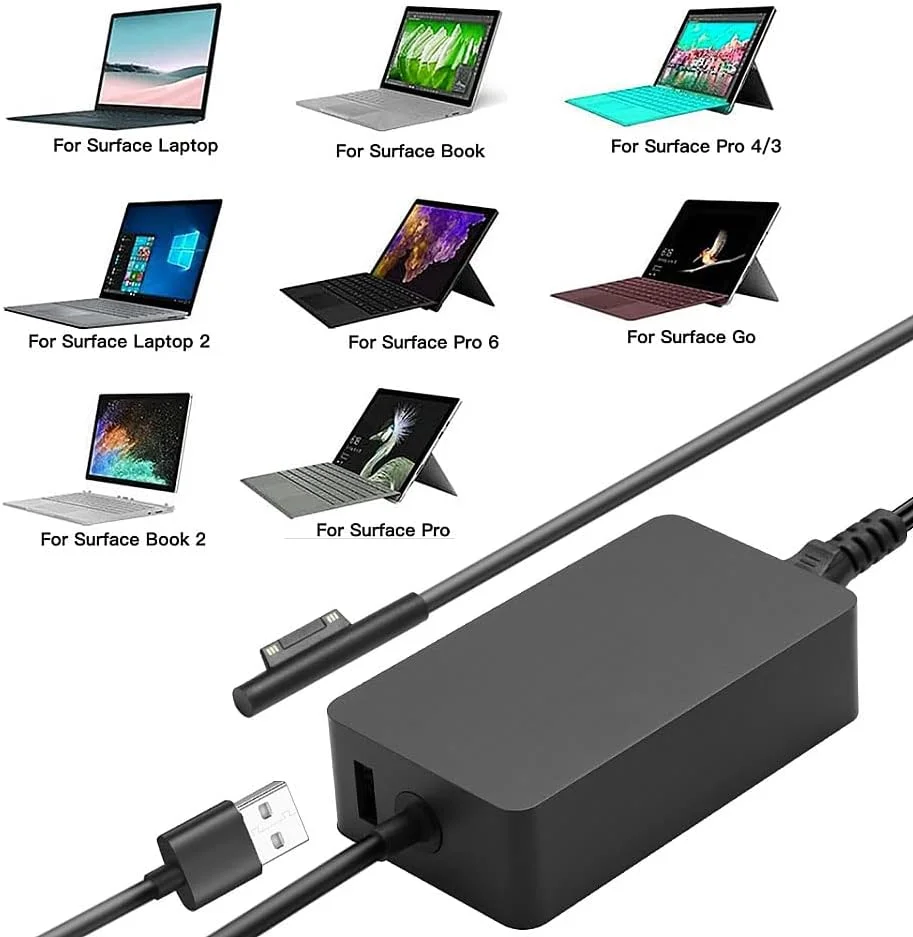 شارژر 65 واتی سرفیس پرو برای Microsoft Surface Pro 10 9 8 7 6 5 4 3 Surface Laptop / Studio/Go 7 6 5 4 3 2 1 Surface Go 4 3 2 1 Surface Book تبلت نوت بوک آداپتور برق شارژر 65 واتی سرفیس پرو برای Microsoft Surface Pro 10 9 8 7 6 5 4 3 Surface Laptop / Studio/Go 7 6 5 4 3 2 1 Surface Go 4 3 2 1 Surface Book تبلت نوت بوک آداپتور برق