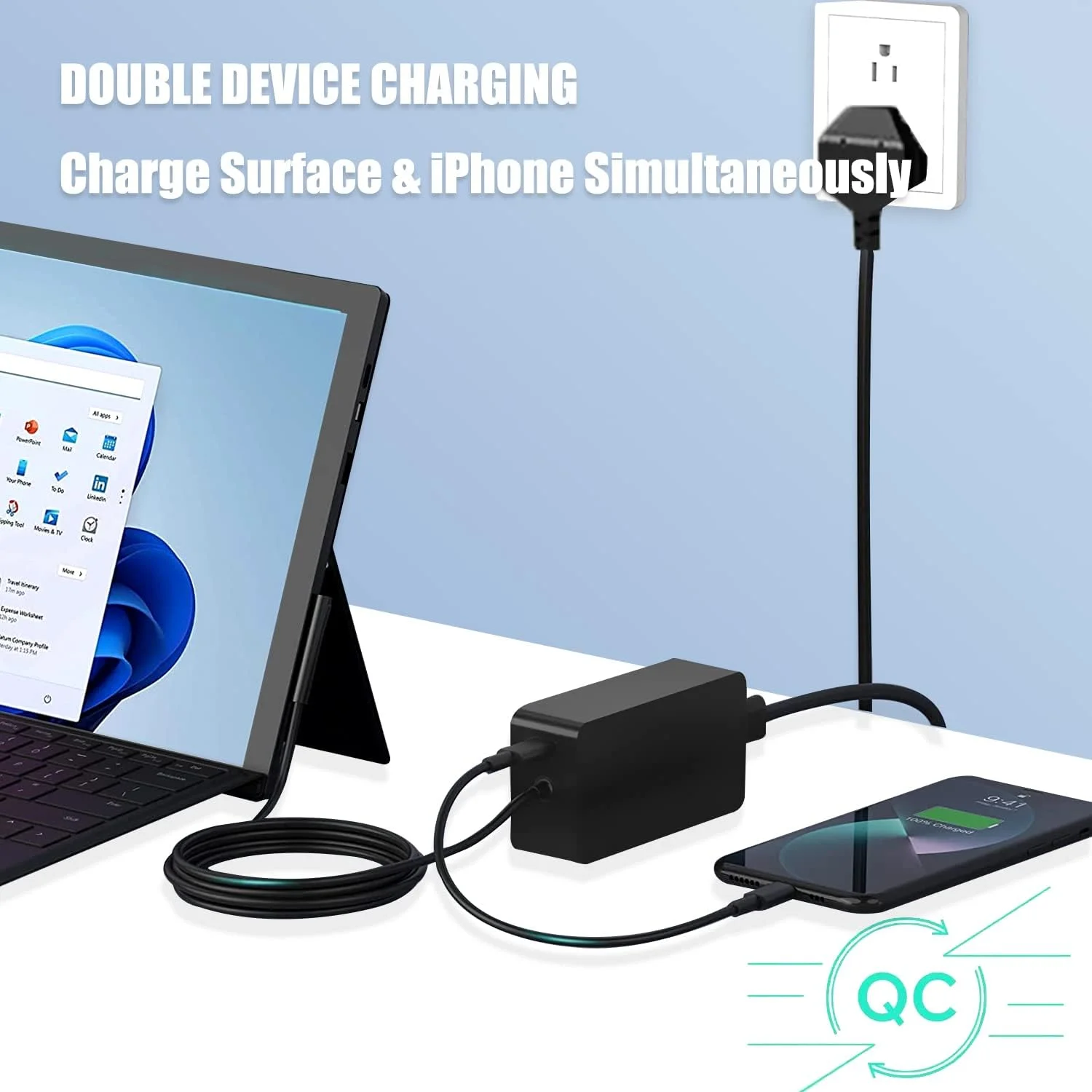 شارژر 44 واتی NATNO Surface Pro برای Microsoft Surface Pro 11 10 9 8 X 7 6 5 4 3 و شارژر لپ تاپ با پورت شارژ USB 15V 2.58A منبع تغذیه شارژر 44 واتی NATNO Surface Pro برای Microsoft Surface Pro 11 10 9 8 X 7 6 5 4 3 و شارژر لپ تاپ با پورت شارژ USB 15V 2.58A منبع تغذیه