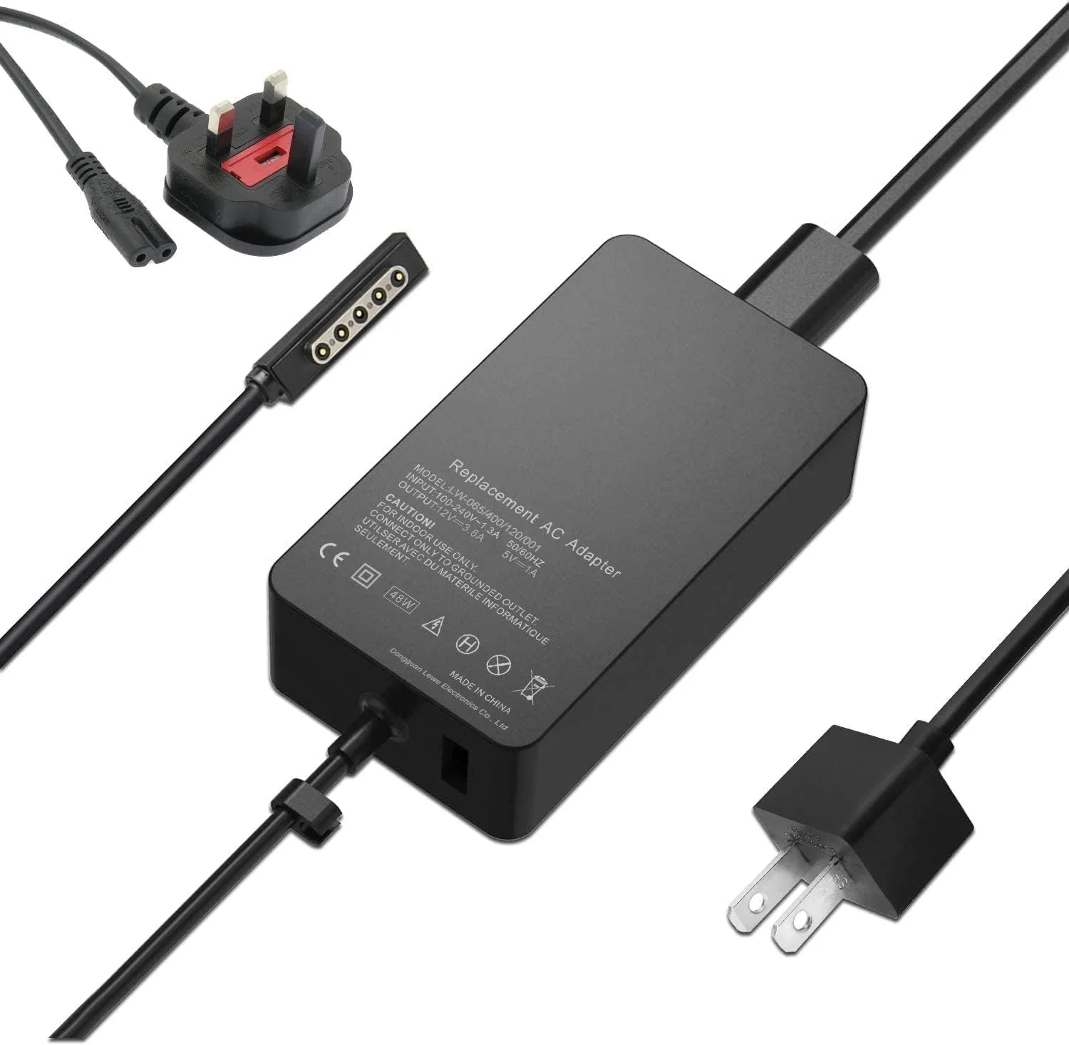 NEW Replacement 48W 12V 3.6A Portable Charger for Microsoft Surface Pro 2 Surface Pro 1 & Surface RT TabletWindows 8 Tablet 1536