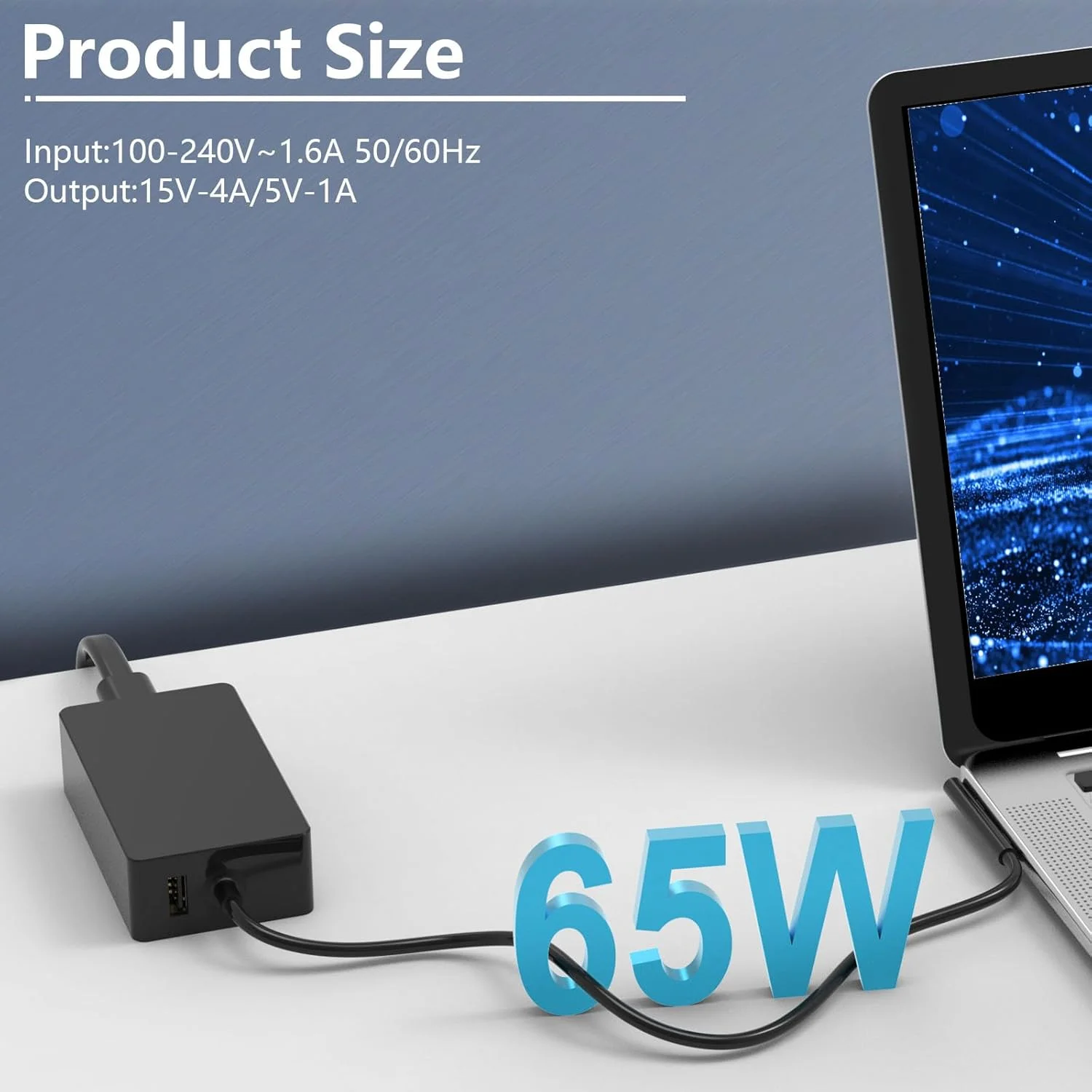 شارژر 65 واتی لپ تاپ سرفیس پرو 15 ولت 4 آمپر سازگار با Microsoft Surface Pro9/8/7/6/5/4/3/X Surface Laptop1/2/3/4/5 Surface Go1/2/3 Surface Book 1/2/3 شارژر 65 واتی لپ تاپ سرفیس پرو 15 ولت 4 آمپر سازگار با Microsoft Surface Pro9/8/7/6/5/4/3/X Surface Laptop1/2/3/4/5 Surface Go1/2/3 Surface Book 1/2/3