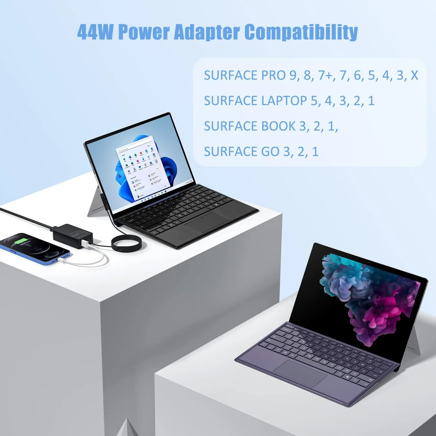 شارژر سرفیس، آداپتور AC 44 واتی برای مایکروسافت سرفیس پرو 9/8/7/6/5/4/3/10، سرفیس لپ تاپ 3/2/1، سرفیس بوک 3/2/1، منبع تغذیه سرفیس گو 15 ولت 2.58 آمپر با پورت شارژ USB 5 ولت 1 آمپر شارژر سرفیس، آداپتور AC 44 واتی برای مایکروسافت سرفیس پرو 9/8/7/6/5/4/3/10، سرفیس لپ تاپ 3/2/1، سرفیس بوک 3/2/1، منبع تغذیه سرفیس گو 15 ولت 2.58 آمپر با پورت شارژ USB 5 ولت 1 آمپر
