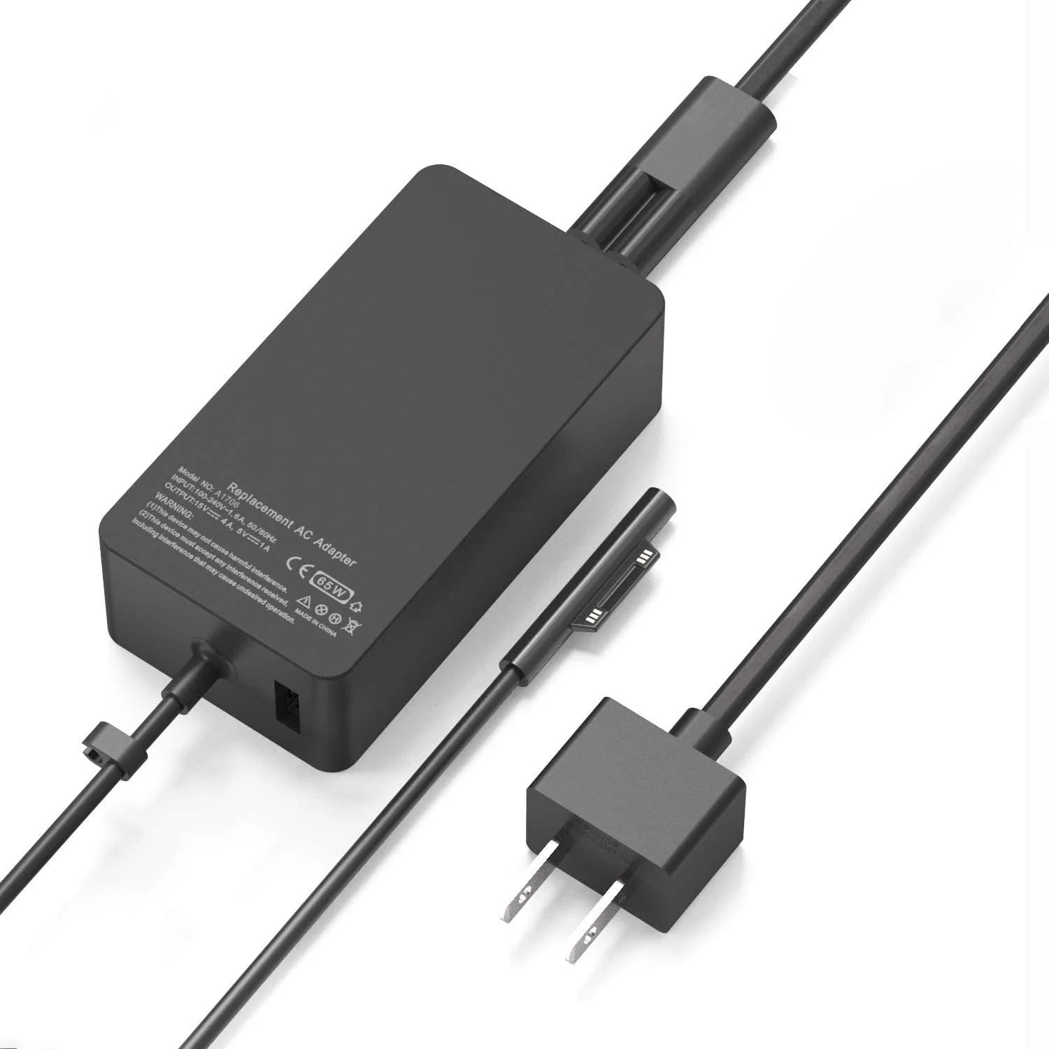 شارژر آداپتور AC ران پاور 65 وات 15 ولت 4 آمپر مناسب برای تبلت مایکروسافت مدل 1706 با سیم 1.8 متری و پورت USB شارژر آداپتور AC ران پاور 65 وات 15 ولت 4 آمپر مناسب برای تبلت مایکروسافت مدل 1706 با سیم 1.8 متری و پورت USB