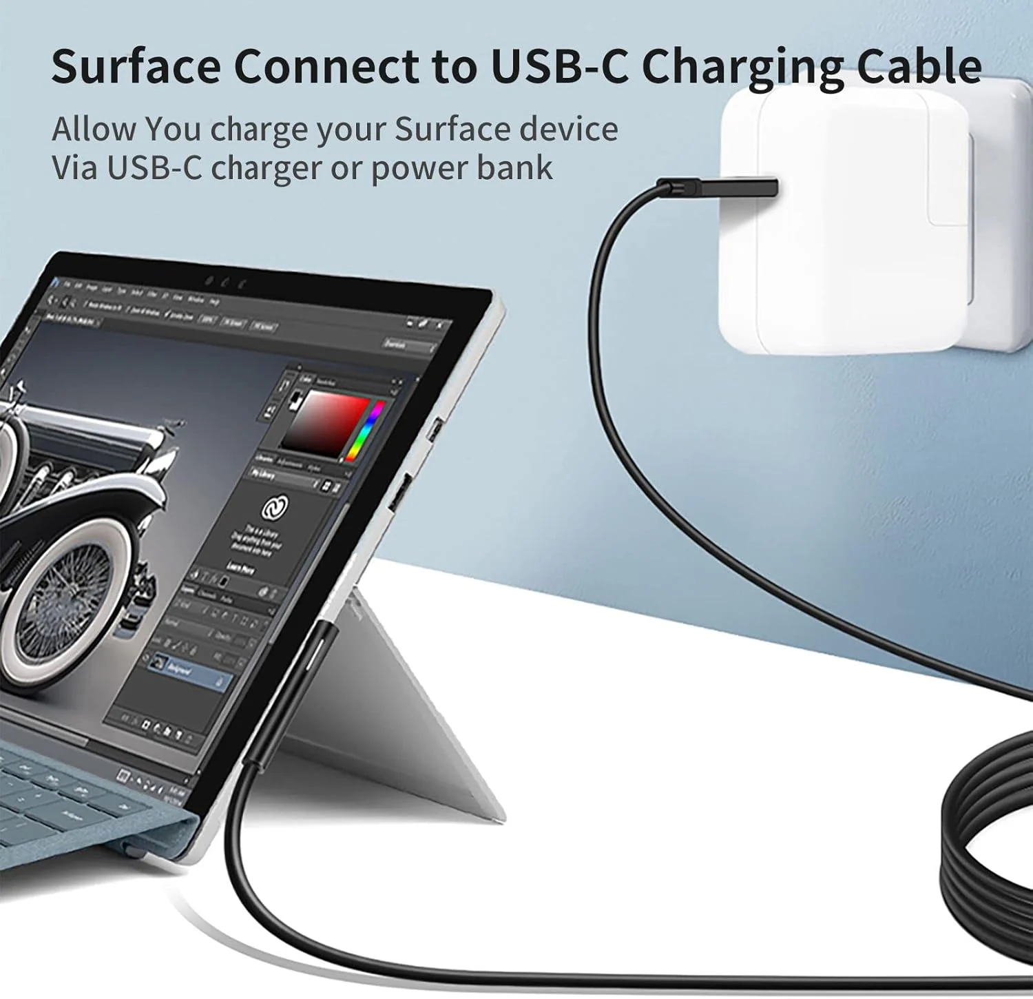 کابل شارژ بافته شده نایلونی Sisyphy برای Microsoft Surface Pro 7/6/5/4/3 Go3/2/1 Laptop 4/3/2/1، باید با شارژر 45W 15V 3A USB-C کار کند (مشکی، 1.8 متر) کابل شارژ بافته شده نایلونی Sisyphy برای Microsoft Surface Pro 7/6/5/4/3 Go3/2/1 Laptop 4/3/2/1، باید با شارژر 45W 15V 3A USB-C کار کند (مشکی، 1.8 متر)