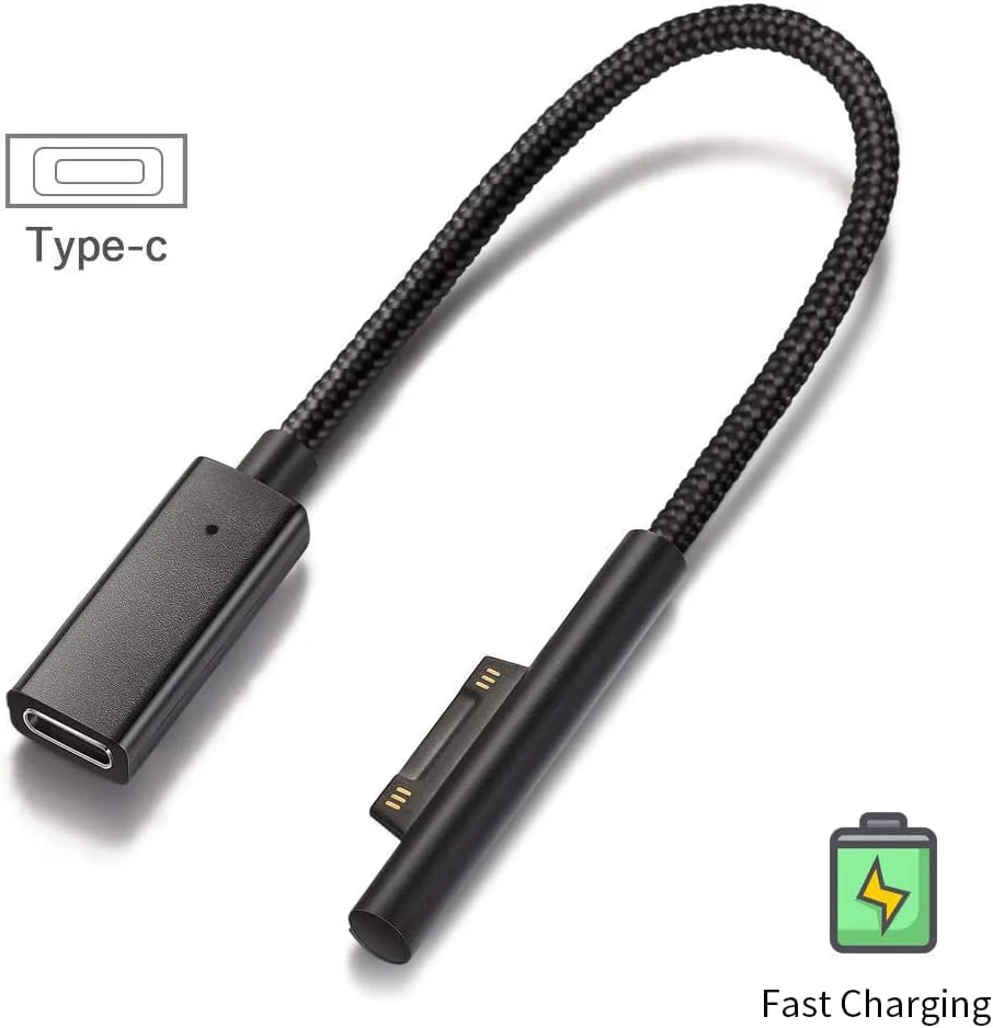 کابل شارژ تبدیل Surface به USB-C با روکش نایلونی Sisyphy، نیازمند شارژر 45W 15V3A USBC PD، سازگار با Microsoft Pro7 Pro6 Pro5 Pro4 Pro3 Laptop2 Go2 کابل شارژ تبدیل Surface به USB-C با روکش نایلونی Sisyphy، نیازمند شارژر 45W 15V3A USBC PD، سازگار با Microsoft Pro7 Pro6 Pro5 Pro4 Pro3 Laptop2 Go2