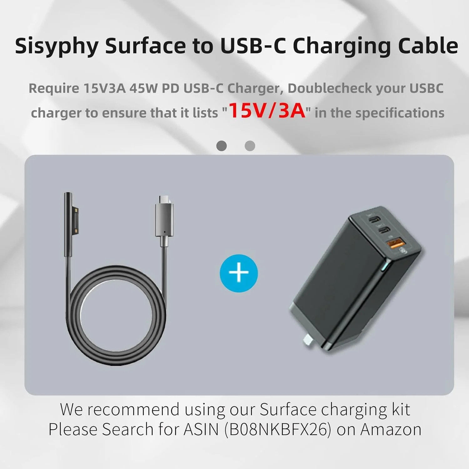 کابل شارژ بافته شده نایلونی Sisyphy برای Microsoft Surface Pro 7/6/5/4/3 Go3/2/1 Laptop 4/3/2/1، باید با شارژر 45W 15V 3A USB-C کار کند (مشکی، 1.8 متر) کابل شارژ بافته شده نایلونی Sisyphy برای Microsoft Surface Pro 7/6/5/4/3 Go3/2/1 Laptop 4/3/2/1، باید با شارژر 45W 15V 3A USB-C کار کند (مشکی، 1.8 متر)