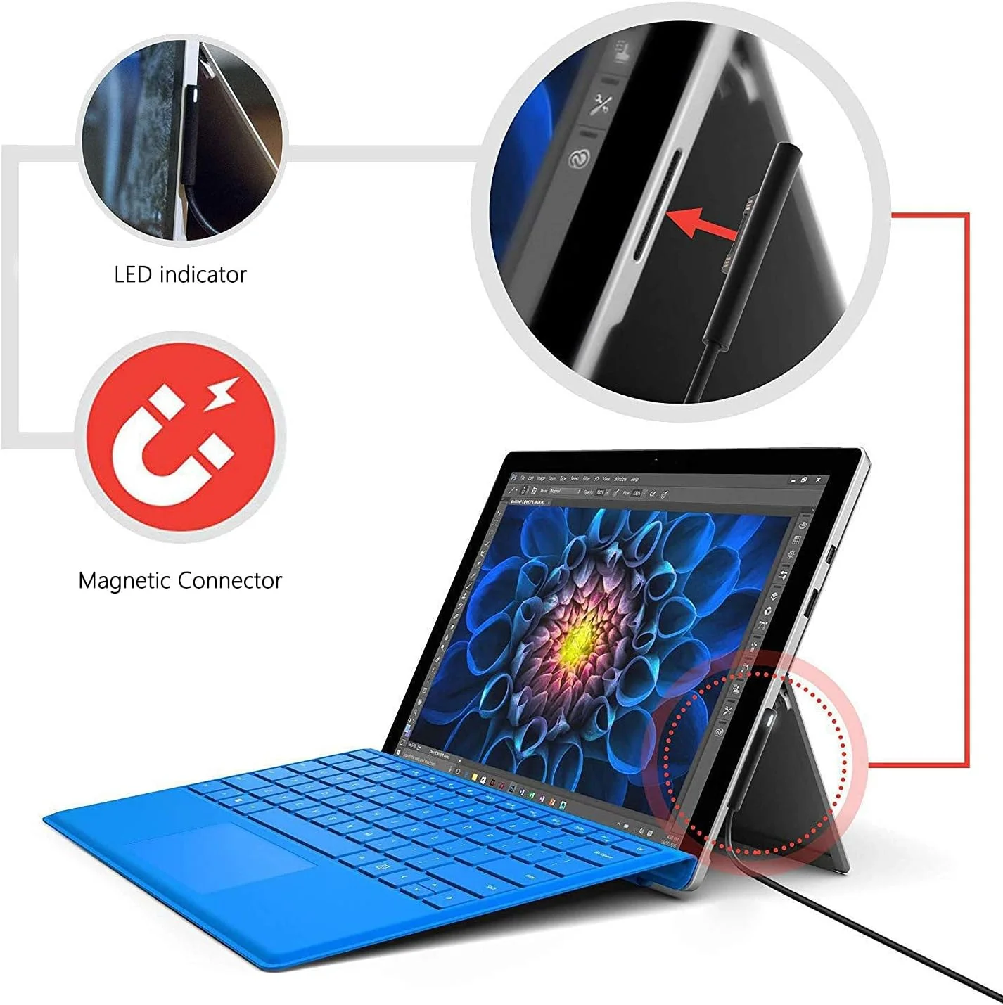 کابل شارژ بافته شده نایلونی Sisyphy برای Microsoft Surface Pro 7/6/5/4/3 Go3/2/1 Laptop 4/3/2/1، باید با شارژر 45W 15V 3A USB-C کار کند (مشکی، 1.8 متر) کابل شارژ بافته شده نایلونی Sisyphy برای Microsoft Surface Pro 7/6/5/4/3 Go3/2/1 Laptop 4/3/2/1، باید با شارژر 45W 15V 3A USB-C کار کند (مشکی، 1.8 متر)