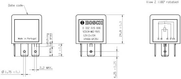 رله خودرویی بوش Bosch 0332015006 رله خودرویی بوش Bosch 0332015006