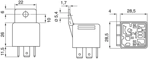 رله مینیاتوری بوش 0332019155، 12 ولت 30 آمپر، 2x87، IP5K4، دمای عملیاتی از 40- درجه سانتیگراد تا 100 درجه سانتیگراد، رله 5 پین با دیود و براکت رله رله مینیاتوری بوش 0332019155، 12 ولت 30 آمپر، 2x87، IP5K4، دمای عملیاتی از 40- درجه سانتیگراد تا 100 درجه سانتیگراد، رله 5 پین با دیود و براکت رله