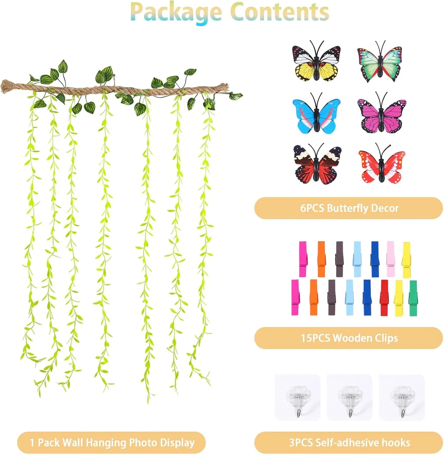 آویز دیواری نمایش عکس KASTWAVE با برگ های مصنوعی، نگهدارنده عکس مکرومه، سازمان دهنده عکس بوهو برای تزئین دیوار، با 25 گیره چوبی، برای خانه، دفتر، کلاس، مهمانی، عروسی آویز دیواری نمایش عکس KASTWAVE با برگ های مصنوعی، نگهدارنده عکس مکرومه، سازمان دهنده عکس بوهو برای تزئین دیوار، با 25 گیره چوبی، برای خانه، دفتر، کلاس، مهمانی، عروسی