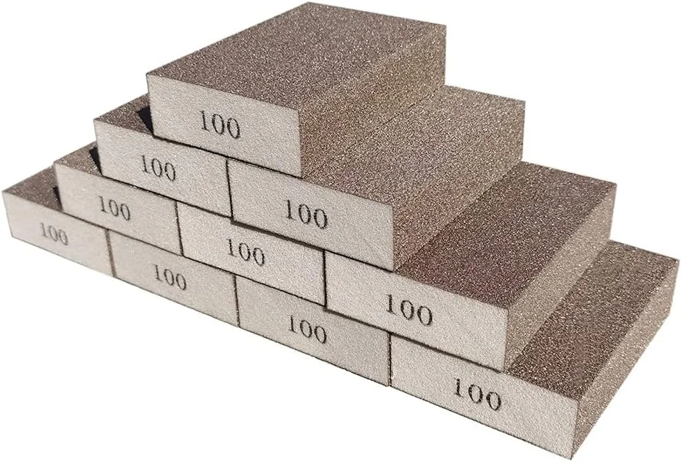 بسته 10 عددی اسفنج سنباده زنی KASTWAVE با درجه زبری 100، بلوک های قابل شستشو و استفاده مجدد برای چوب، فلز، قابلمه، تابه، شیشه - عالی برای سطوح مختلف