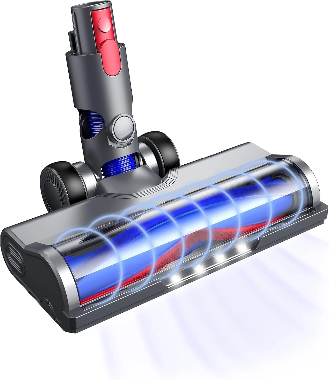 سری های جاروبرقی KASTWAVE برای جاروبرقی های Dyson V6، برس موتوردار با چراغ های LED برای کف های چوبی و فرش، قطعات جایگزین غلتک مویی V شکل برای DC59 DC61 DC62 DC74