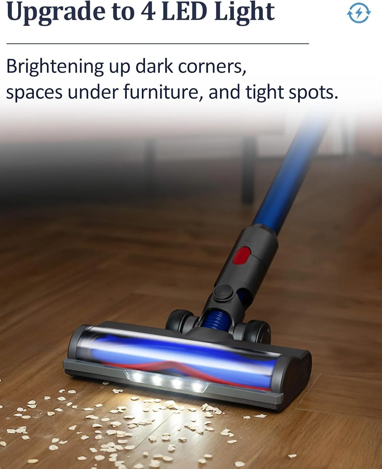 سری های جاروبرقی KASTWAVE برای جاروبرقی های Dyson V6، برس موتوردار با چراغ های LED برای کف های چوبی و فرش، قطعات جایگزین غلتک مویی V شکل برای DC59 DC61 DC62 DC74