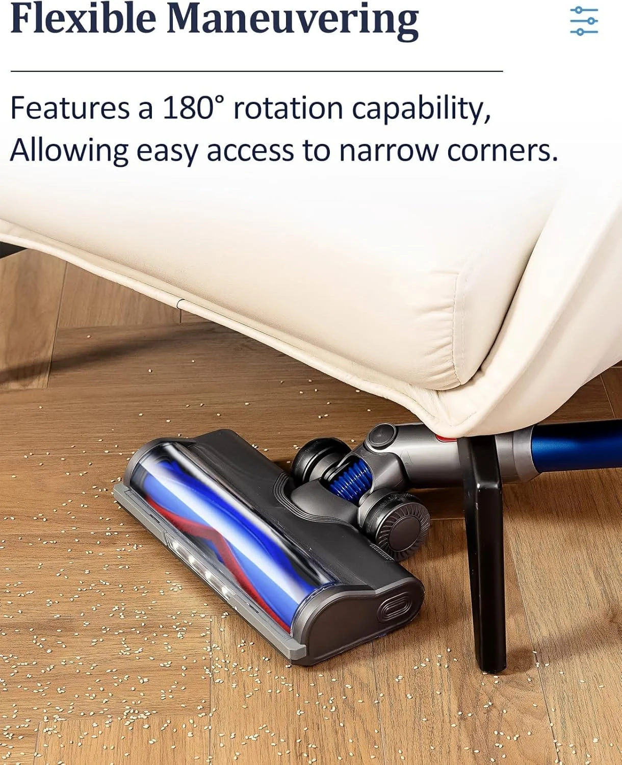 سری های جاروبرقی KASTWAVE برای جاروبرقی های Dyson V6، برس موتوردار با چراغ های LED برای کف های چوبی و فرش، قطعات جایگزین غلتک مویی V شکل برای DC59 DC61 DC62 DC74
