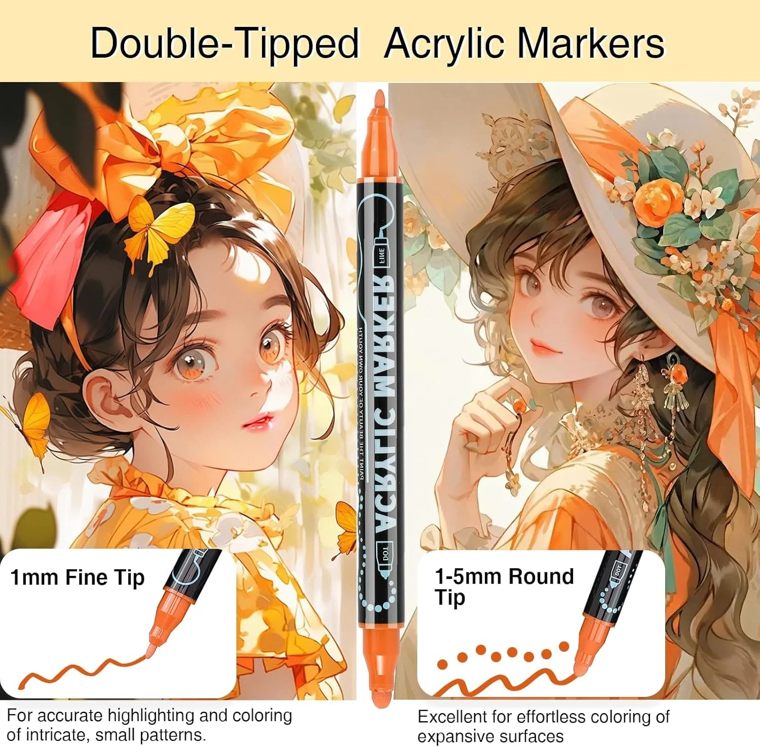 ماژیک اکریلیک KASTWAVE، 12 رنگ، دو سر، قلم رنگ اکریلیک ممتاز، مناسب برای نقاشی روی چوب، سنگ، شیشه، صنایع دستی DIY، بوم و سنگ ماژیک اکریلیک KASTWAVE، 12 رنگ، دو سر، قلم رنگ اکریلیک ممتاز، مناسب برای نقاشی روی چوب، سنگ، شیشه، صنایع دستی DIY، بوم و سنگ