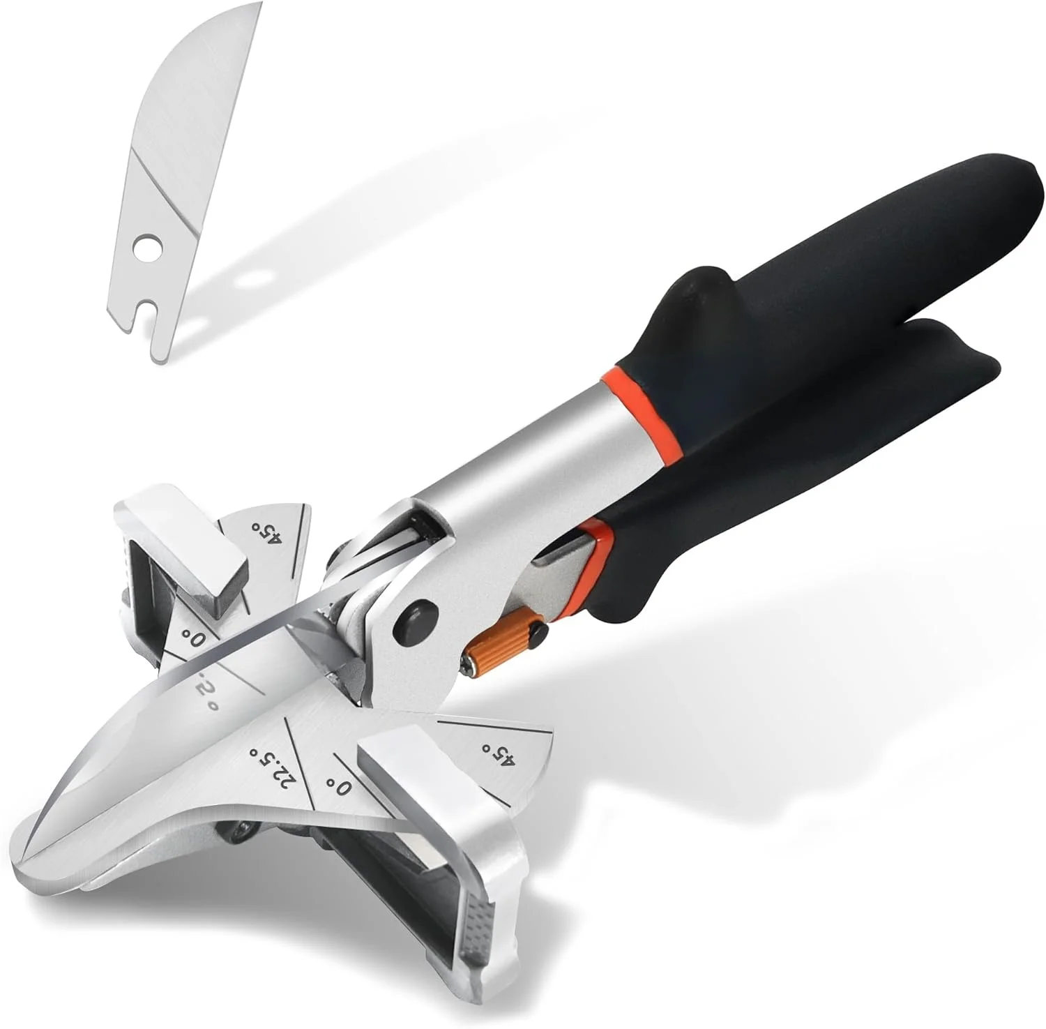 ابزار دستی برش زاویه ای چند منظوره، قیچی برش زاویه قابل تنظیم 45-135 درجه، ابزار برش زاویه ای برای قالب گیری و صنایع دستی، برش ربع دایره 1/4، برای برش چوب نرم، پلاستیک، PVC