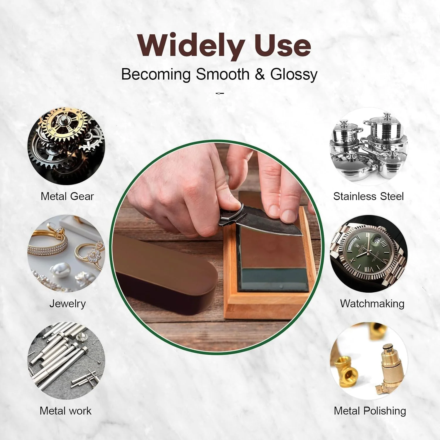 پاستای پولیش فلزات مناسب چرخ پولیش، 2 عدد، آبی و قهوه ای تریپولی بسیار ظریف، پاستای پرداخت چند منظوره برای استیل ضد زنگ، پلاستیک، اکریلیک، چوب، 60 گرم