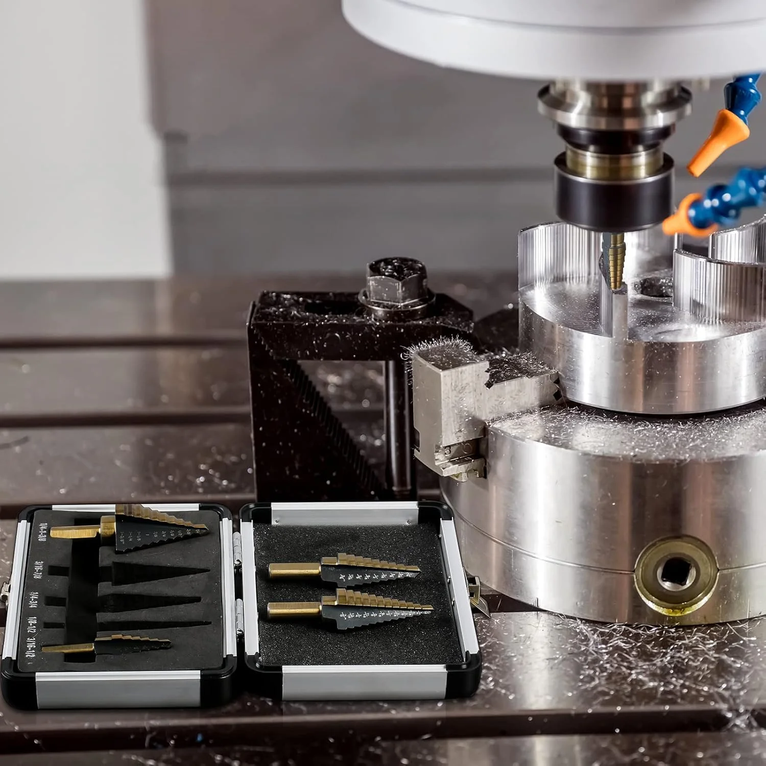 مجموعه 5 عددی مته پله ای تیتانیومی HSS KASTWAVE، مته پله ای فولاد تندبر برای فلز، چوب، پلاستیک، مته پله ای، مته مخروطی برای برش سوراخ با اندازه های مختلف، مناسب برای علاقه مندان به DIY