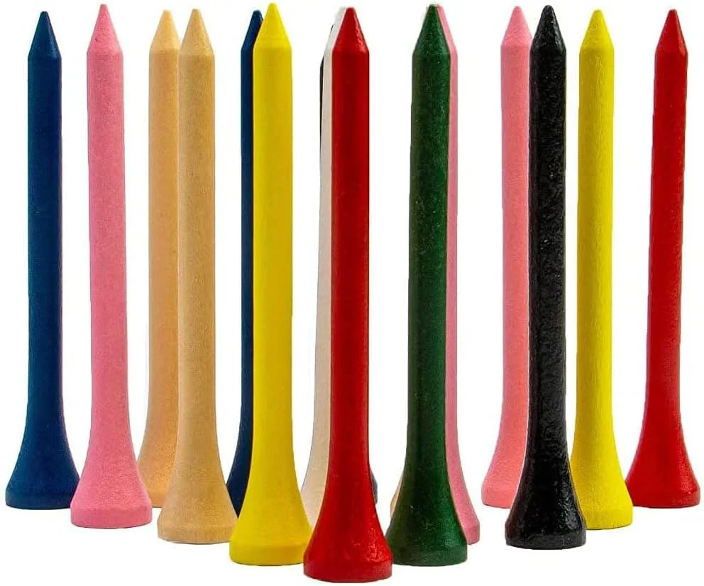 تی های گلف KASTWAVE، بسته 100 عددی تی های گلف چوبی طبیعی حرفه ای، کاهش چرخش جانبی و اصطکاک