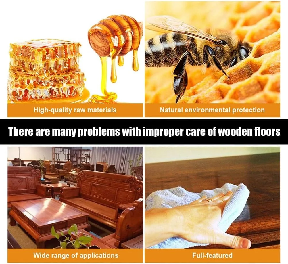 واکس مراقبت از چوب موم عسل، پولیش مبلمان موم عسل طبیعی میکرومولکولی شده با اسفنج، استفاده آسان، بدون بوی طبیعی، پاک کننده تعمیر ضد آب کندر موم عسل خالص برای کف، میز، کابینت واکس مراقبت از چوب موم عسل، پولیش مبلمان موم عسل طبیعی میکرومولکولی شده با اسفنج، استفاده آسان، بدون بوی طبیعی، پاک کننده تعمیر ضد آب کندر موم عسل خالص برای کف، میز، کابینت