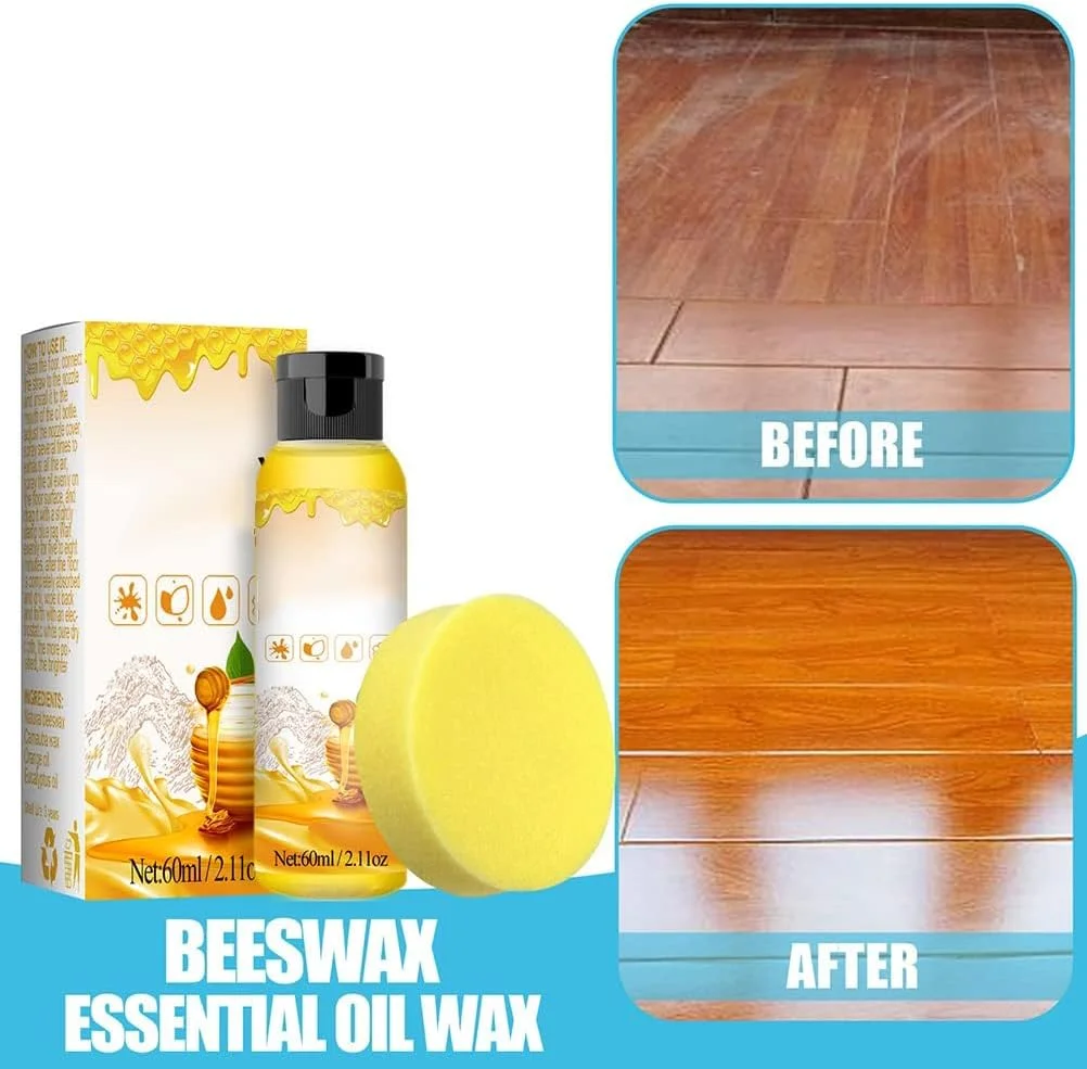 واکس مراقبت از چوب موم عسل، پولیش مبلمان موم عسل طبیعی میکرومولکولی شده با اسفنج، استفاده آسان، بدون بوی طبیعی، پاک کننده تعمیر ضد آب کندر موم عسل خالص برای کف، میز، کابینت واکس مراقبت از چوب موم عسل، پولیش مبلمان موم عسل طبیعی میکرومولکولی شده با اسفنج، استفاده آسان، بدون بوی طبیعی، پاک کننده تعمیر ضد آب کندر موم عسل خالص برای کف، میز، کابینت
