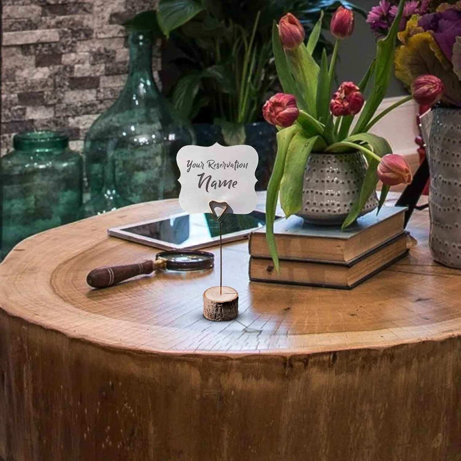 ست 20 عددی نگهدارنده کارت چوبی KASTWAVE به همراه 30 کارت کاغذی کرافت و سیم پیچی، مناسب برای یادداشت، عکس، اسم، دکوراسیون میز، عروسی، مهمانی، نمایشگاه و منزل - ارتفاع 5.7 اینچ ست 20 عددی نگهدارنده کارت چوبی KASTWAVE به همراه 30 کارت کاغذی کرافت و سیم پیچی، مناسب برای یادداشت، عکس، اسم، دکوراسیون میز، عروسی، مهمانی، نمایشگاه و منزل - ارتفاع 5.7 اینچ