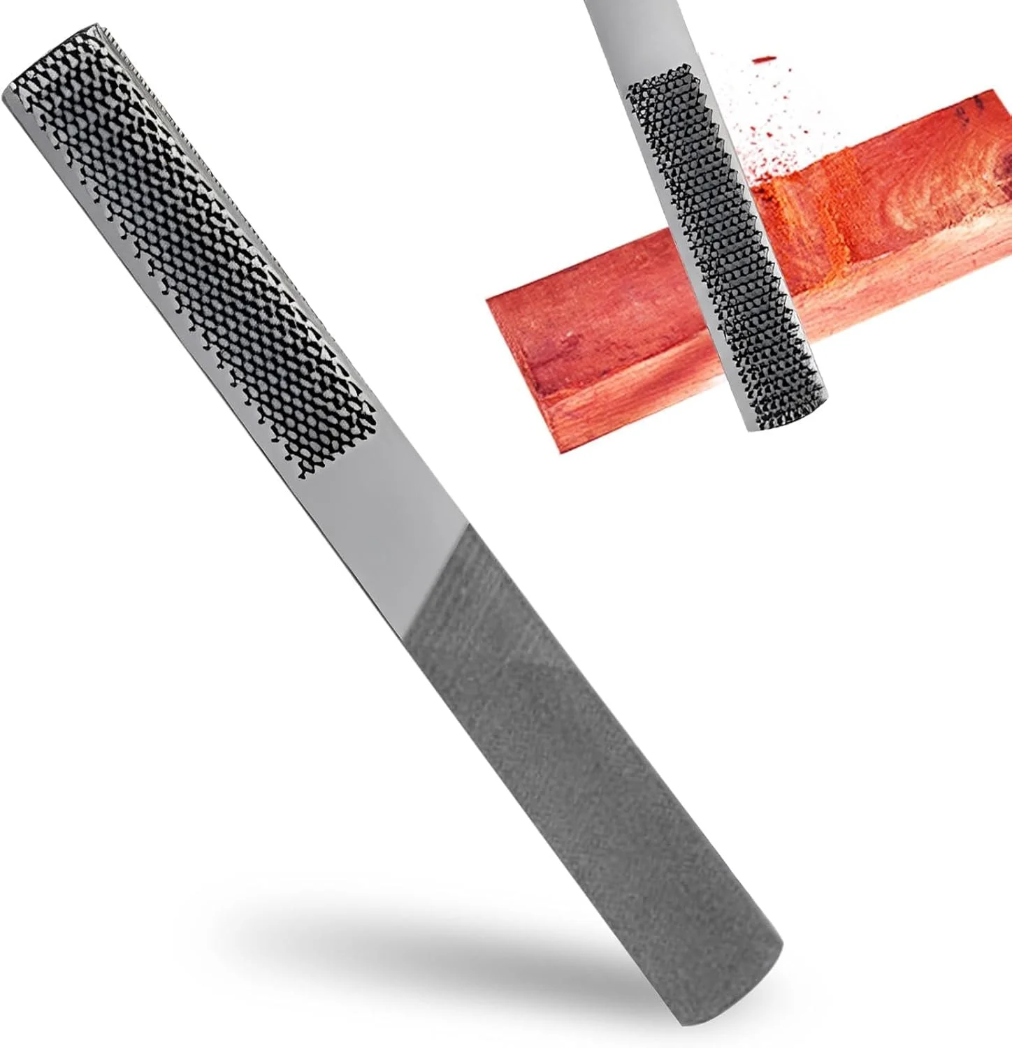 سوهان چوب 4 طرفه 8 اینچی، سوهان نجاری فولاد کربنی با سختی بالا، سوهان دستی چند منظوره برای شکل دادن به چوب، فلز و چرم، ابزار حکاکی چوب بادوام با دستگیره راحت