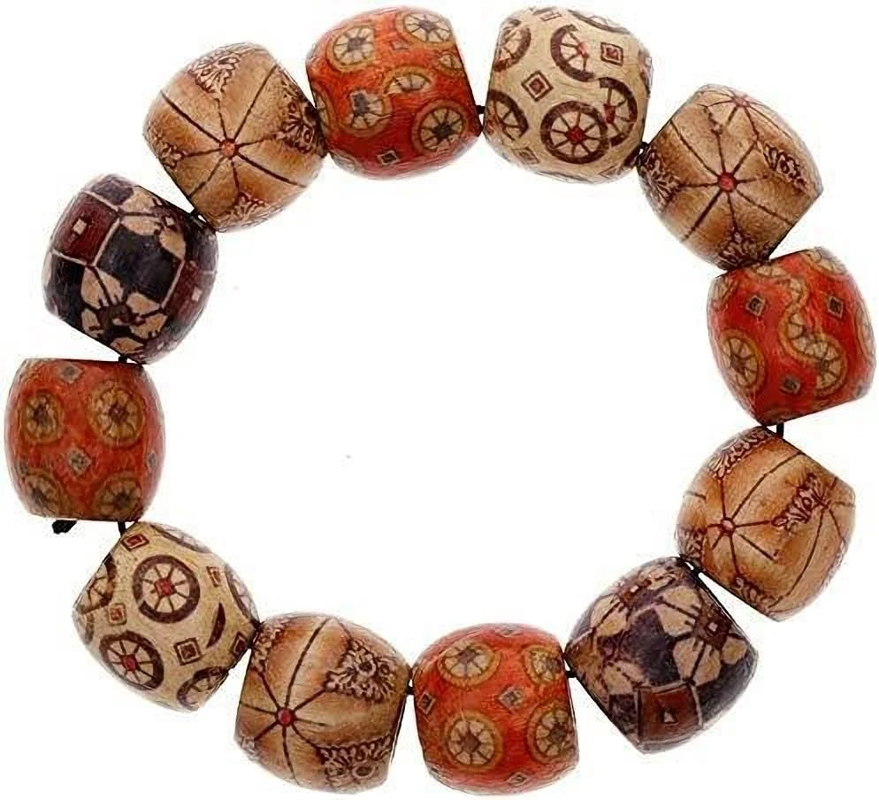 KASTWAVE 950 عددی مهره های چوبی فاصله انداز طرح دار 12 میلی متری، مهره های چوبی برای ساخت جواهرات و لوازم جانبی مو