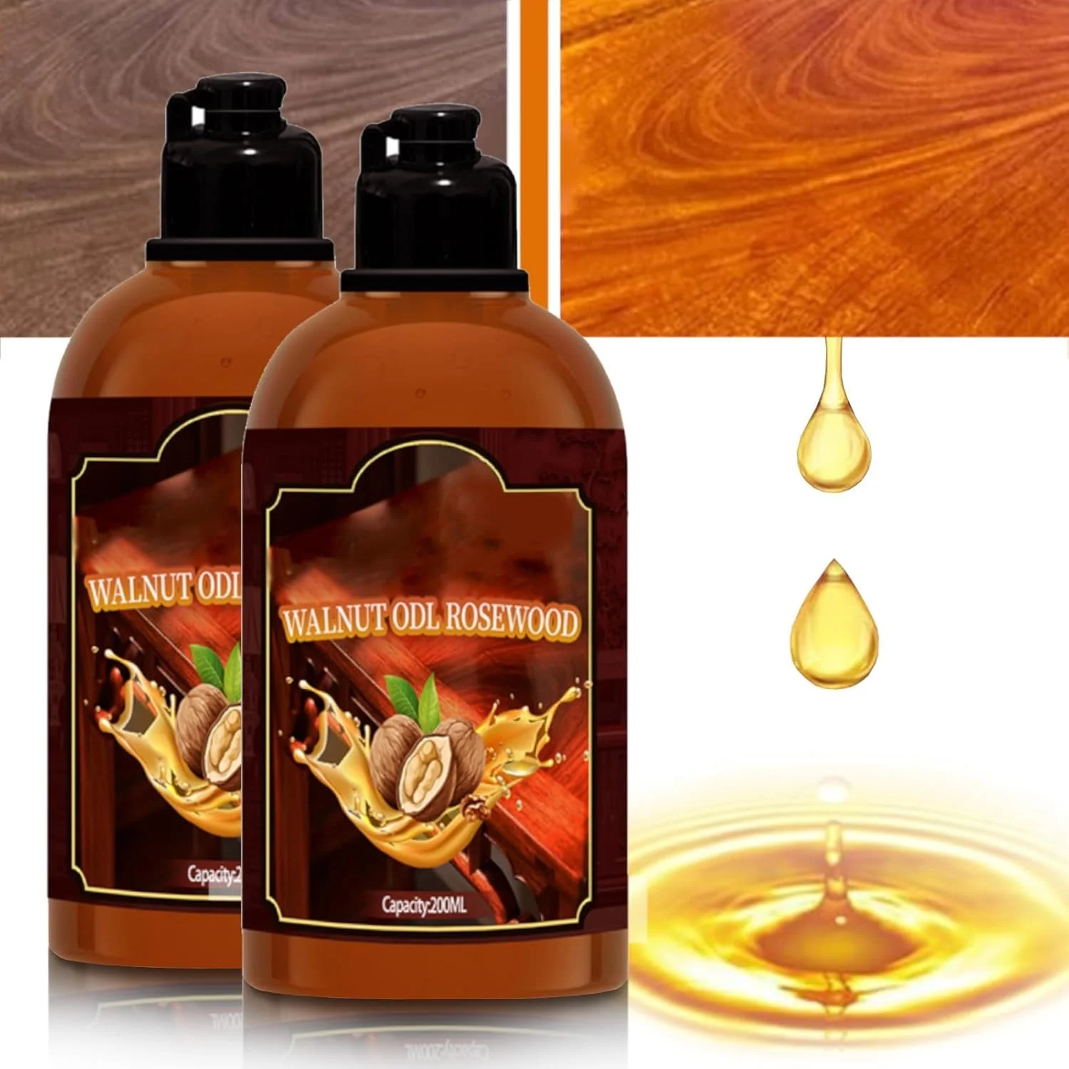 واکس پولیش سنگ KASTWAVE، روغن گردو برای مراقبت و پولیش چوب، پاک کننده طبیعی چوب با رایحه گردو، احیا کننده سطوح چوبی، محافظت از چوب در برابر خشک شدن یا ترک خوردن، پرداخت براق، 2 عدد