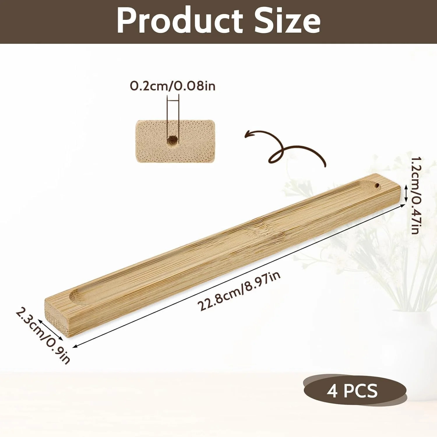 جاعودی چوبی بامبو KASTWAVE، بسته 4 عددی، مناسب برای عودهای شاخه ای، طول 9 اینچ، سینی جمع آوری خاکستر (چوب) جاعودی چوبی بامبو KASTWAVE، بسته 4 عددی، مناسب برای عودهای شاخه ای، طول 9 اینچ، سینی جمع آوری خاکستر (چوب)