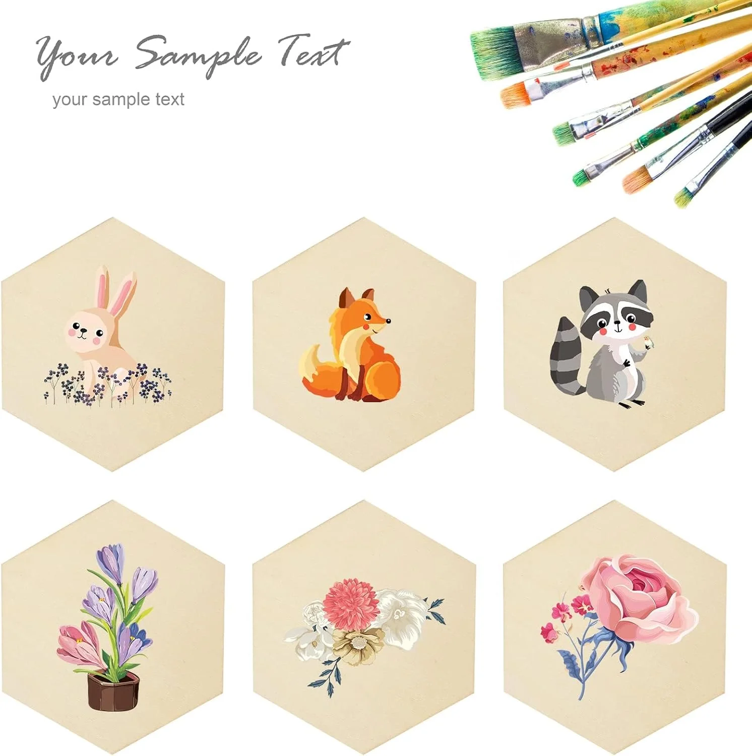 50 عدد قطعه چوبی خام KASTWAVE، برش های شش ضلعی و مربعی طبیعی 4 اینچی، کاشی های چوبی ناتمام برای صنایع دستی DIY، زیر لیوانی، نقاشی، حکاکی